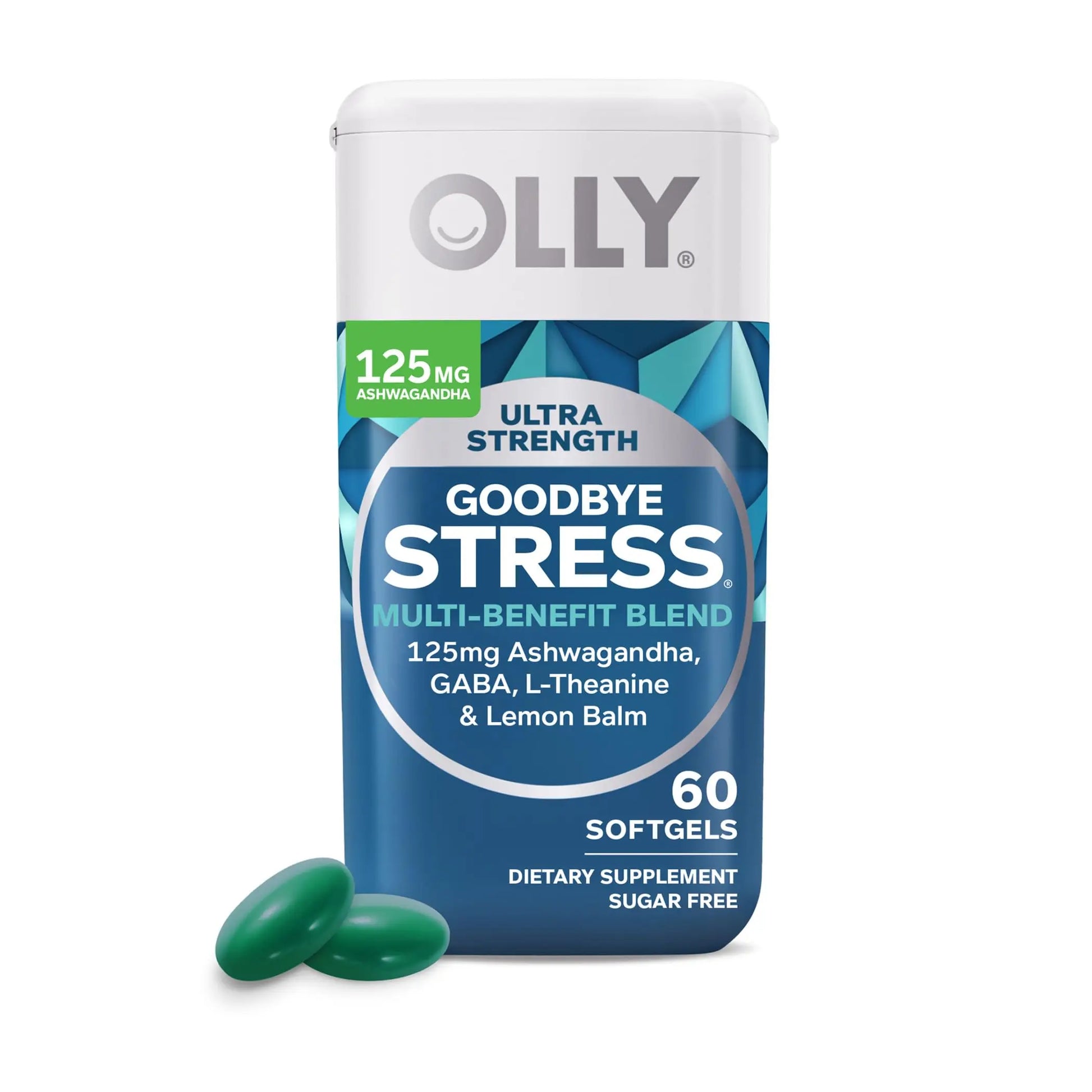 OLLY Ultra Strength Goodbye Stress Softgels 60 Count & Laser Focus Gummy 36 Count Brain Support Supplement Bundle OLLY Au supplements