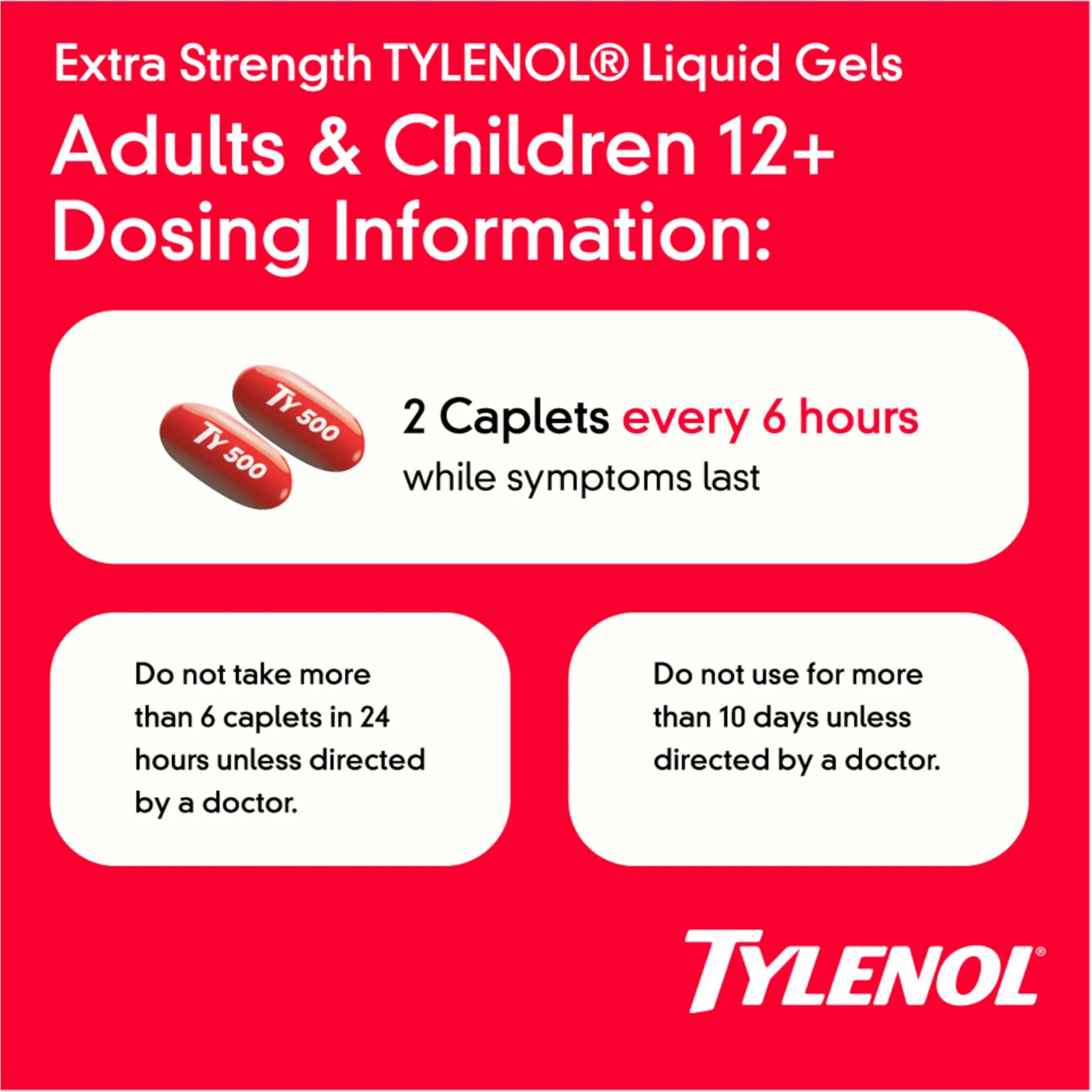 Tylenol Extra Strength Liquid Gels, Fast, Strong Pain Relief, Fever Reducer for Adults with 500 mg Acetaminophen, Fast-Acting Liquid Gel Capsules for Headaches & Minor Pain Relief, 75 Count Tylenol Au supplements