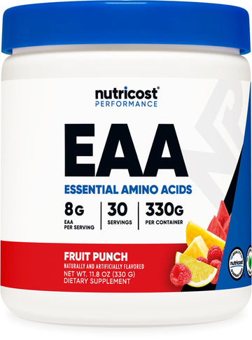 Nutricost EAA Powder 30 Servings (Fruit Punch) - Essential Amino Acids - Non-GMO, Gluten Free, Vegetarian Friendly Nutricost Au supplements