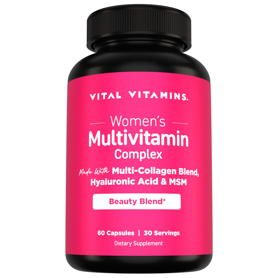 Vital Vitamins Women's Multivitamin Complex - Made with Multi-Collagen Blend, Hyaluronic Acid, & MSM - Beauty Multivitamins - with Vitamin A, C, E, B6, B12, D3-60 Capsules Vital Vitamins Au supplements