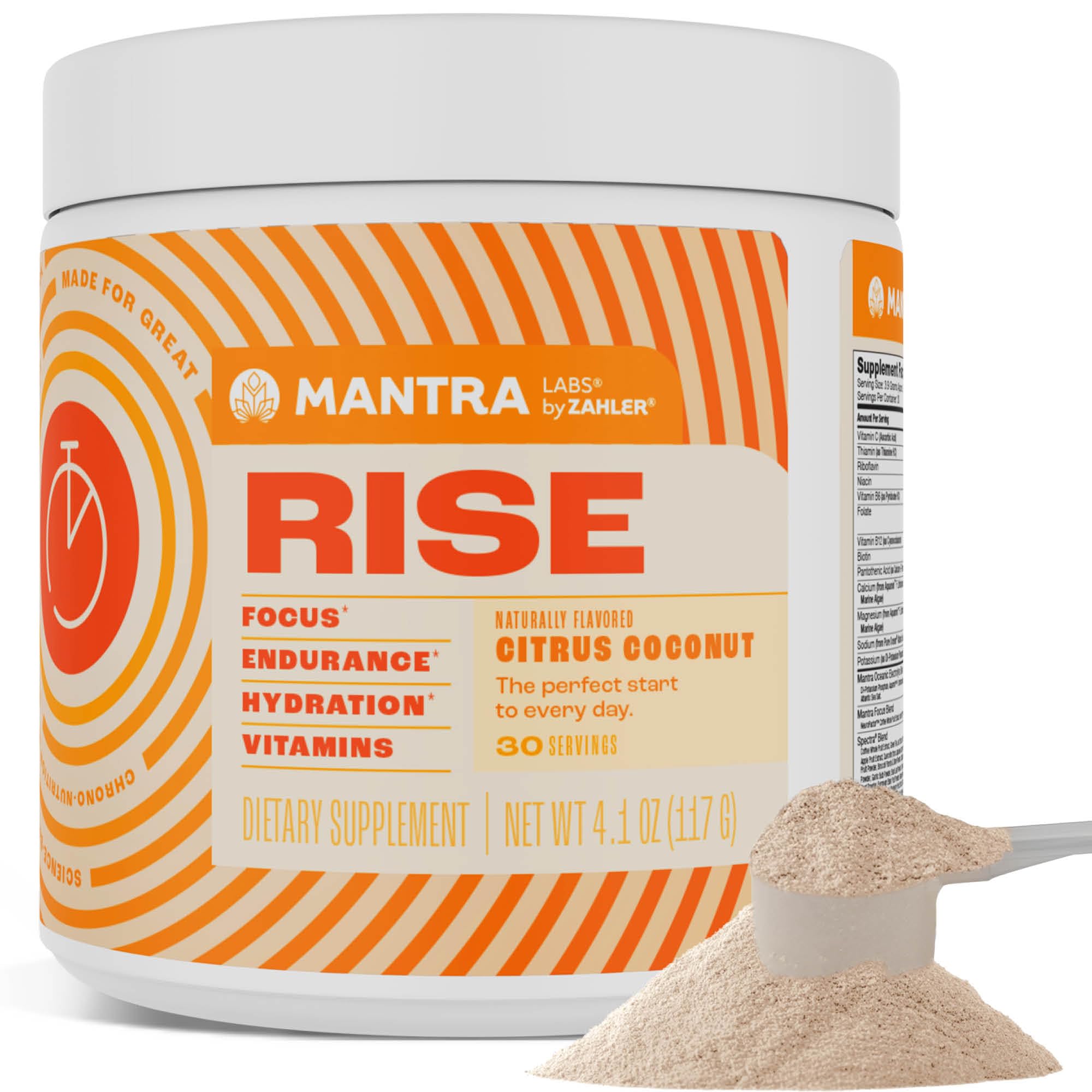Zahler Mantra Rise, The Energy and Focus Supplement, Citrus Coconut Flavored, 30 Servings. Zahler Au supplements