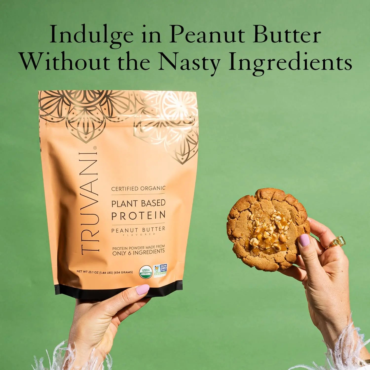 Truvani Organic Vegan Protein Powder Peanut Butter - 20g of Plant Based Protein, Powder Truvani Au supplements