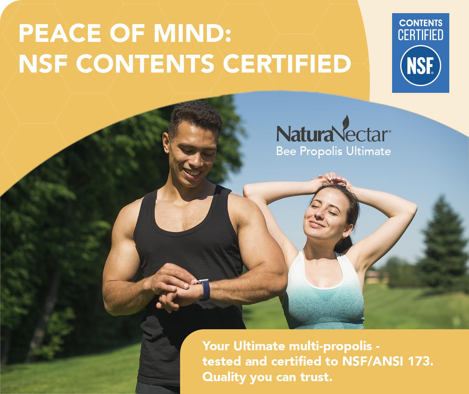 NaturaNectar - Ultimate Bee Propolis Capsules - NSF Contents Certified -Brazilian Red, Brown, & Green - Gluten-Free Supplement with Flavonoids - Naturally Sourced Through Ethical Beekeeping (60pcs.) NaturaNectar Au supplements