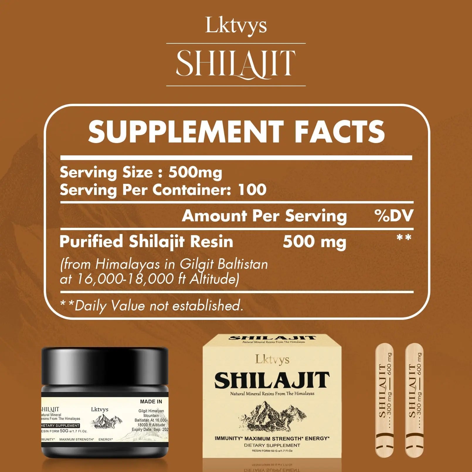 Shilajit Pure Himalayan Organic - Pure Original Shilajit, 50g(Large Volume), Enriched Lktvys Au supplements