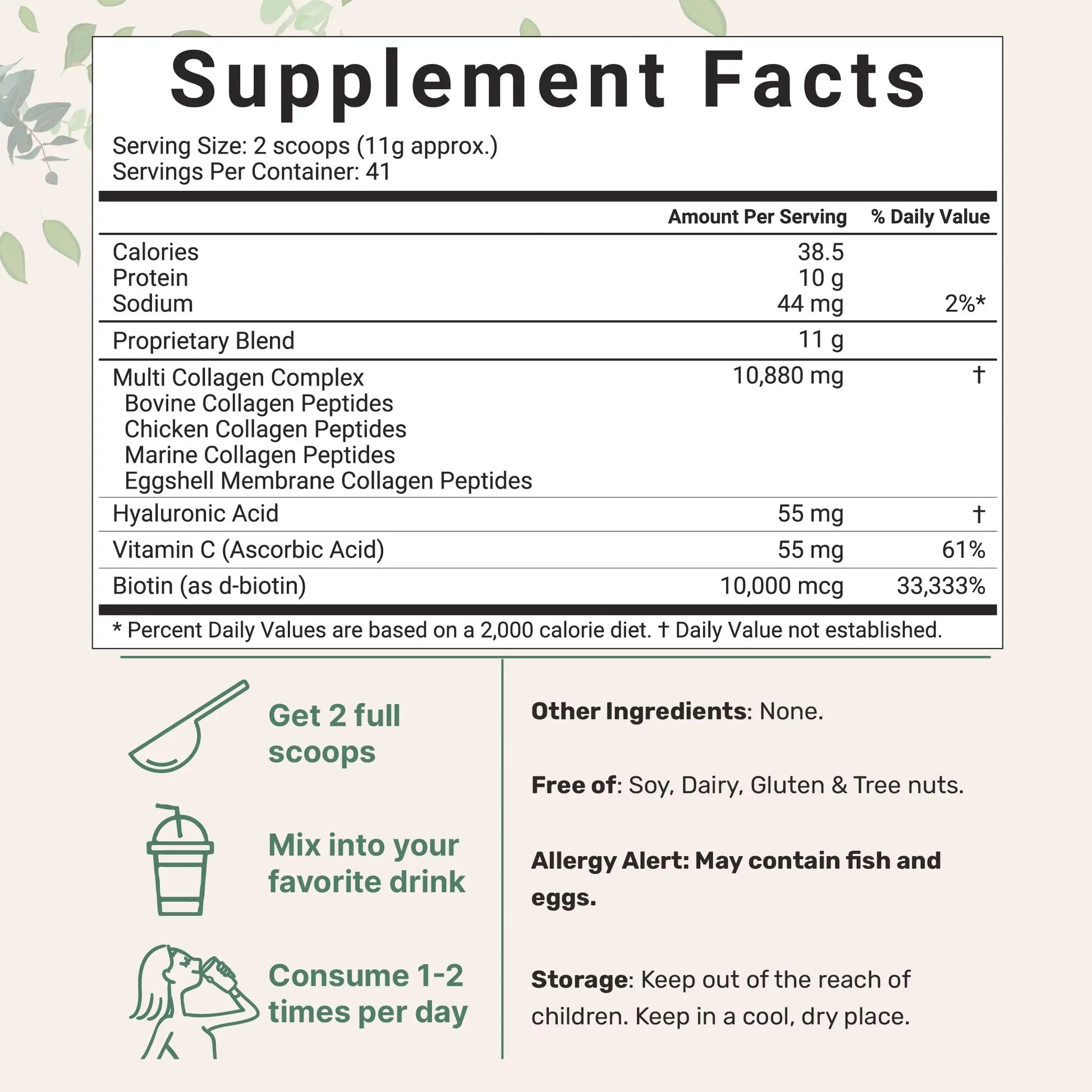 Multi Collagen Peptides Powder, 16 Oz - Hydrolyzed Protein Peptides Micro Ingredients Au supplements