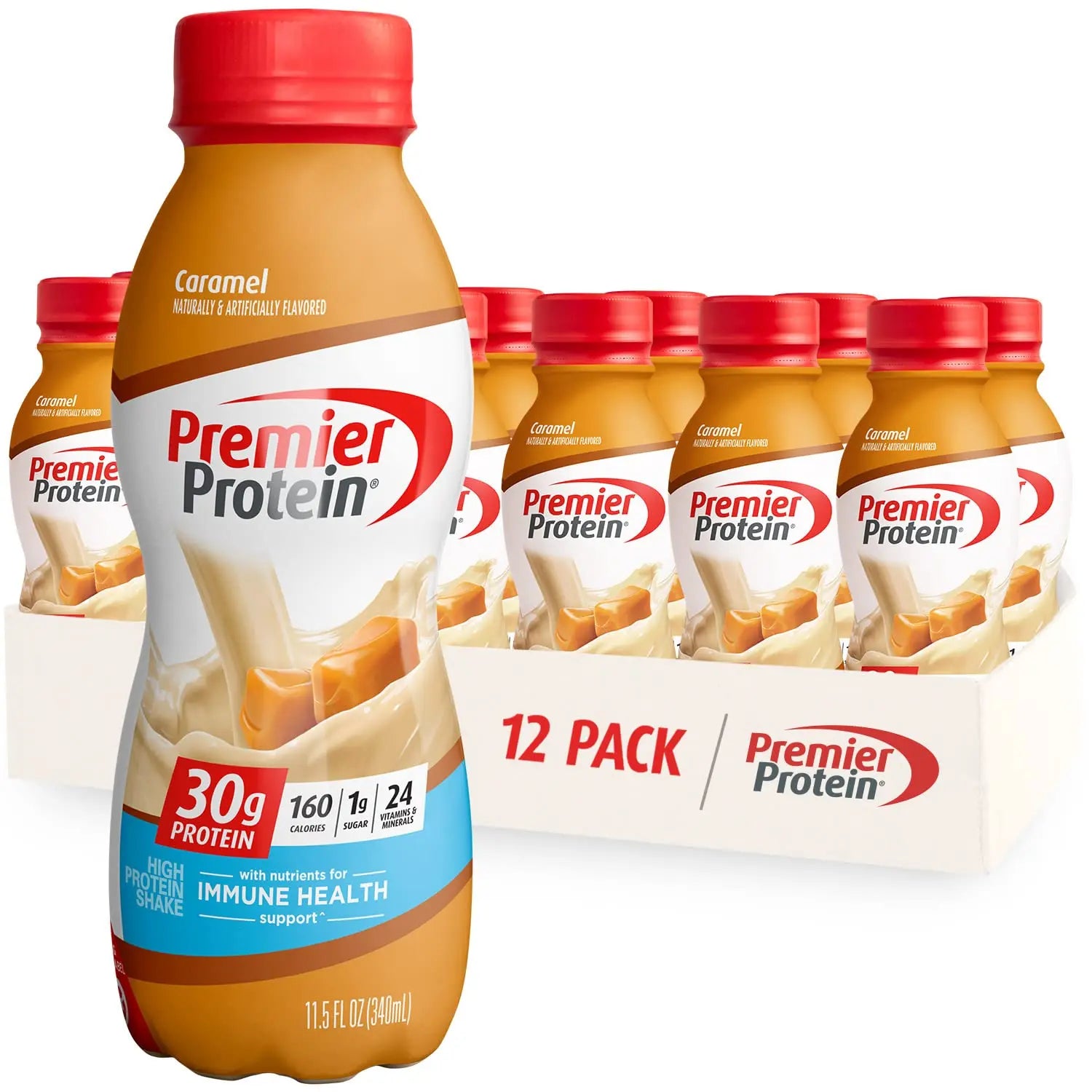 Premier Liquid Protein Shake, Caramel, 30g Protein, 1g Sugar, 24 Vitamins & Minerals Premier Protein Au supplements