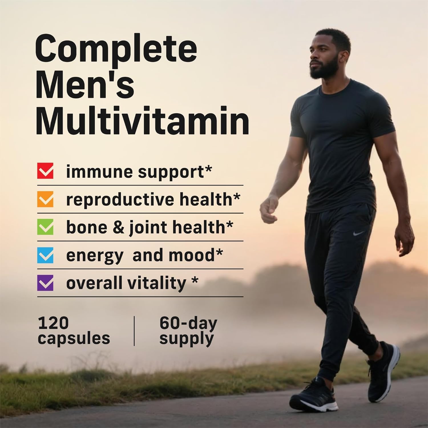 Alpha Tribe Multivitamin for Men with Sea Moss, Black Seed Oil, Ashwagandha, Turmeric, Bladderwrack, Burdock, Vitamin C, Elderberry, Manuka | Daily Vitamins & Minerals Supplement Capsules - 240 Count Alpha Tribe Au supplements