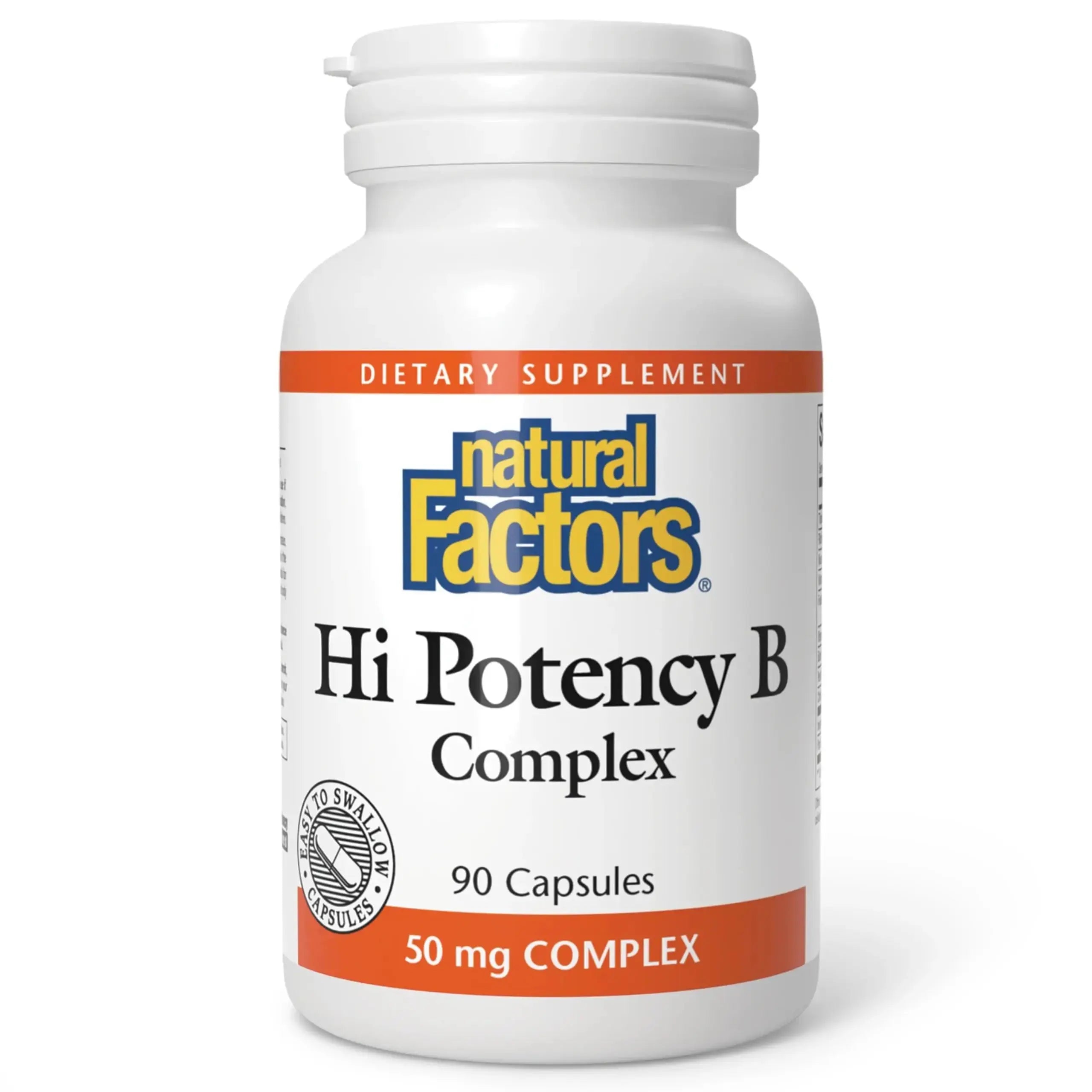 Natural Factors Hi Potency B Complex, 50 mg, 90 Capsules Natural Factors Au supplements