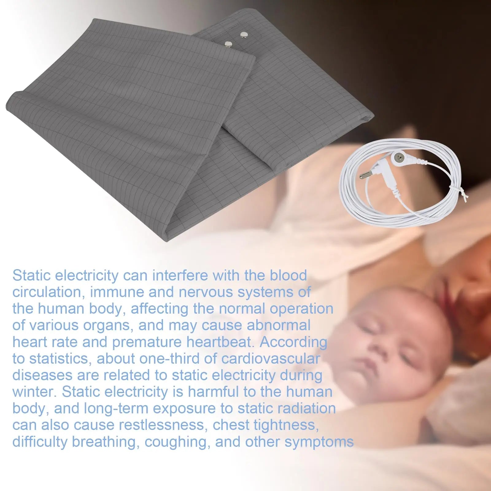 Grounding Mat for Bed, Grounding Sheets Blanket with Grounding Cord, Earthing Mat Grounding Pad Reaeng Au supplements