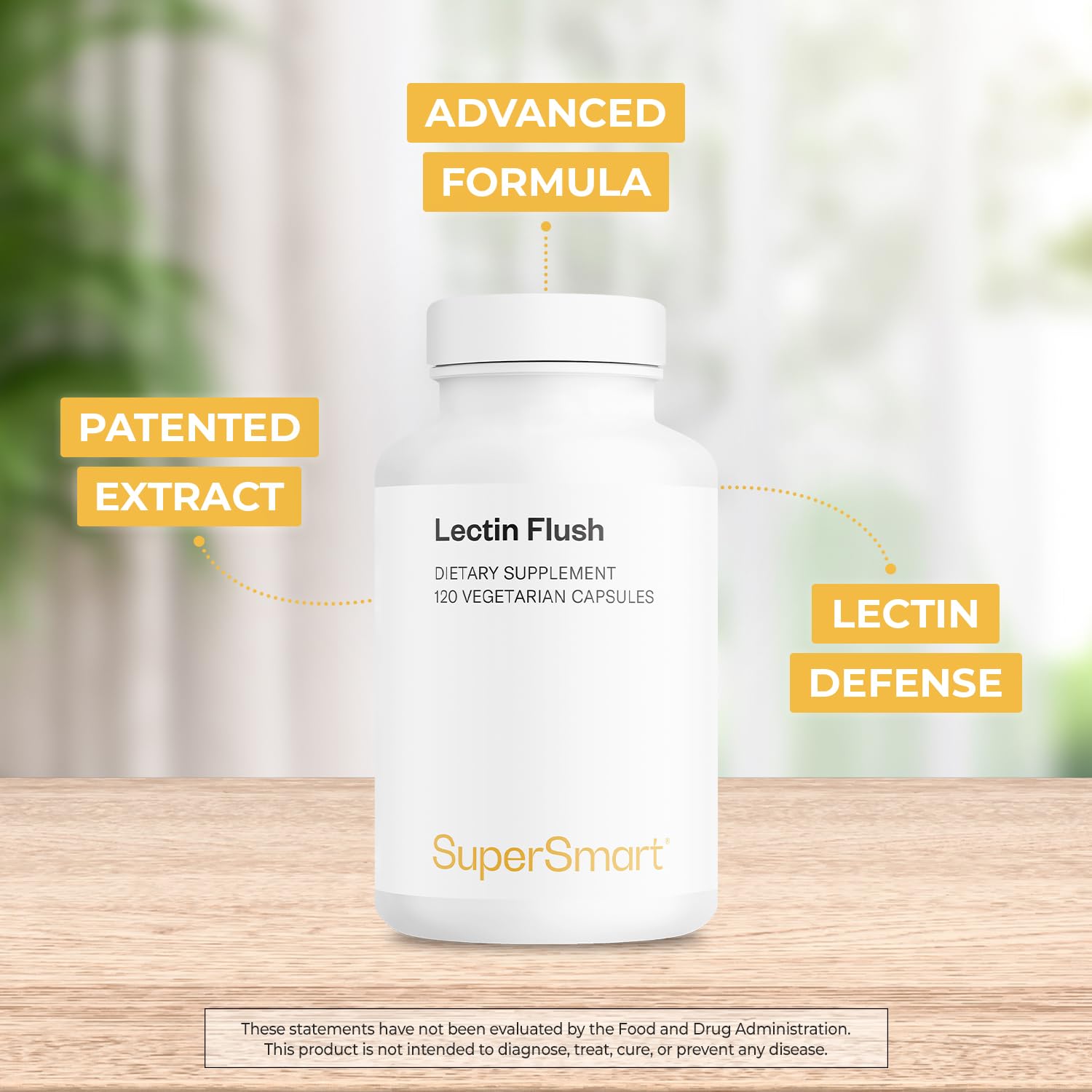 Supersmart - Lectin Flush - Lectin Blocker Shield Supplement - Digestive Support & Detox - Intolerances & Food Allergies - Intestinal Health | Non-GMO & Gluten Free - 120 Vegetarian Capsules Supersmart Au supplements