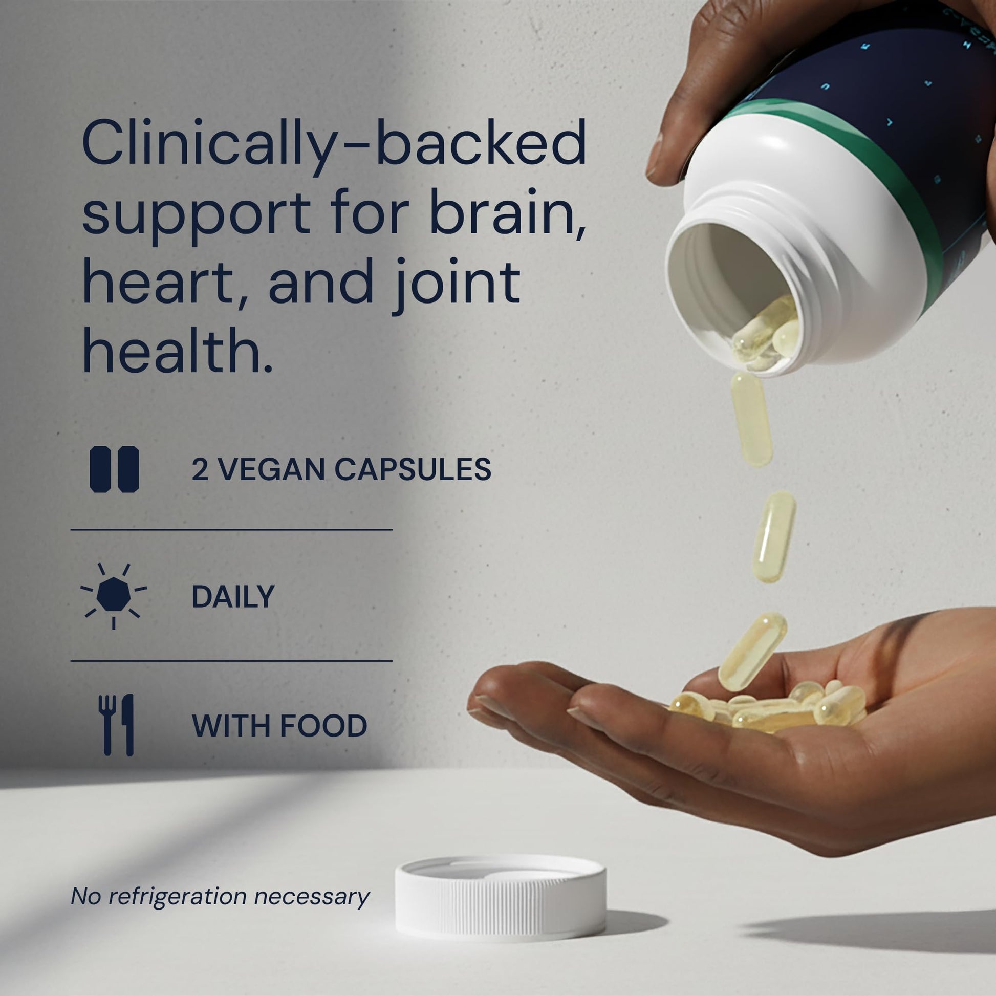Blueprint Bryan Johnson Omega-3 - Vegan Algae Omega 3 Supplement with EPA/DHA - 800mg Plant-Based for Brain, Heart & Joint Support - High Absorption Triglyceride Form - 1:1 EPA/DHA Blueprint Bryan Johnson Au supplements