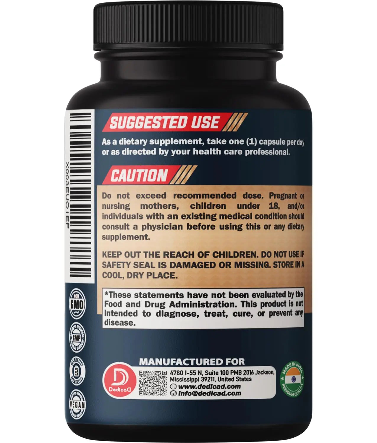 DEDICAD 10in1 Noni Capsules - 4 Month Supply with Elderberry, Boswellia, Turmeric, Ginger & More - Support Muscle, Joint, Digestive & Immune - 2 Packs of 60 Vegan Capsules, Non-GMO & Gluten-Free DEDICAD Au supplements