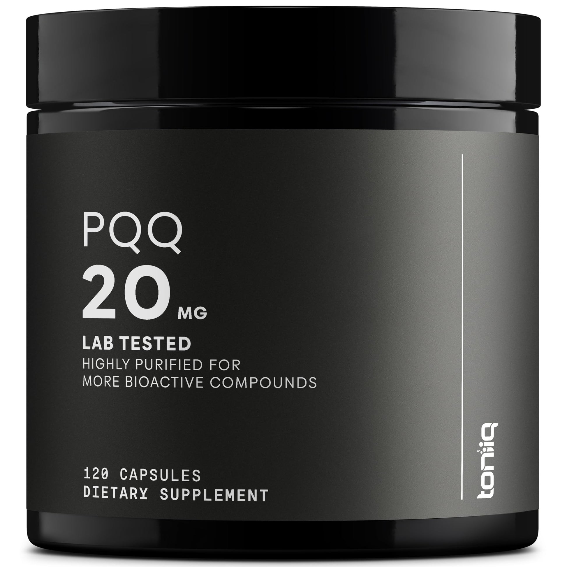 Toniiq 99%+ 20mg Supplement - Ultra High Purity PQQ 20mg Concentrated Formula - PQQ 20 mg 120 Capsules - Pyrroloquinoline Quinone Supplement - 1 Capsule Serving - Vegetarian Capsules Toniiq Au supplements