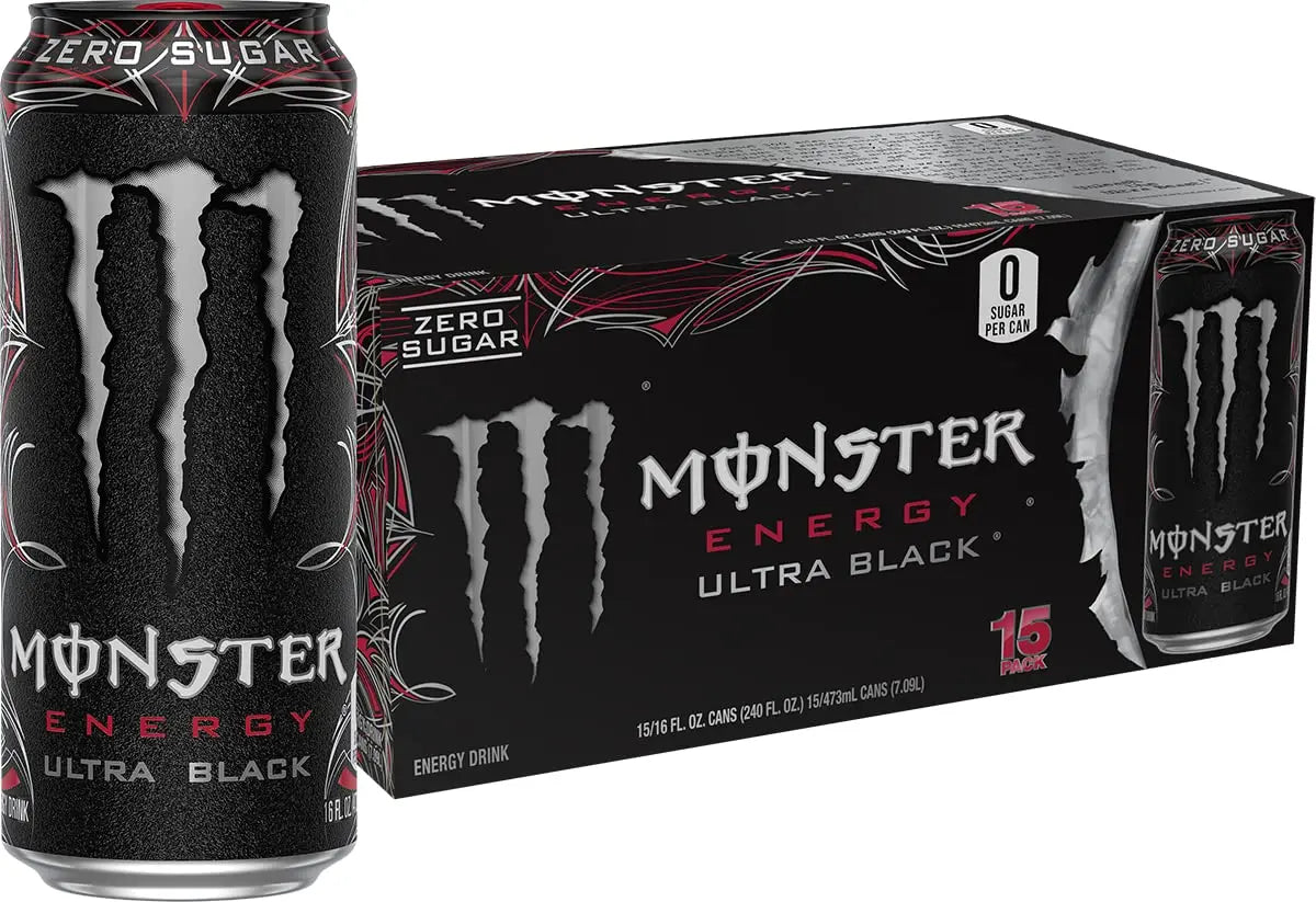 Monster Energy Ultra Black, Sugar Free Energy Drink, 16 Ounce (Pack of 15) Monster Energy Au supplements