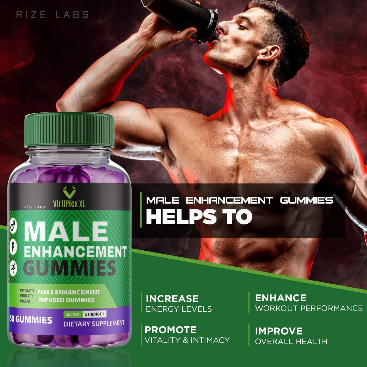 VirilPlex XL Male Performance Gummies, Premium Formula for Health and Wellbeing, VirilPlex XL for Men Gummys to Deliver Peak Performance Benefits, VirilPlexXL Gomitas (60 Gummies) rize labs Au supplements