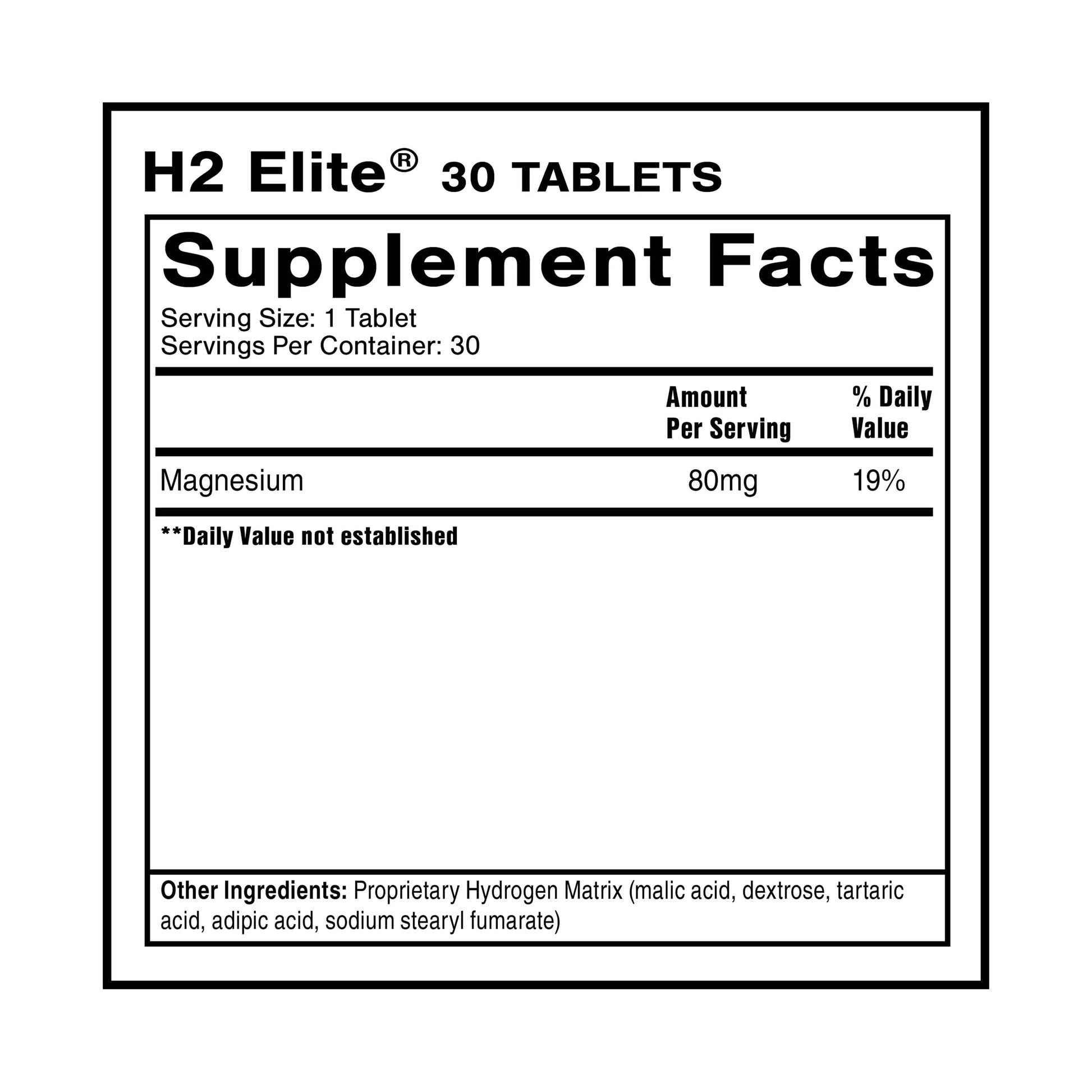 Quicksilver Scientific H2 Elite - Molecular Hydrogen for Energy + Metabolism Support, Water Tablets Perfect for Open Containers - Magnesium Malate Drink Additive (30 Molecular Hydrogen Tablets) Quicksilver Scientific Au supplements