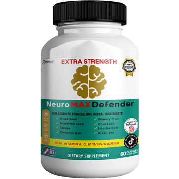 GREENVIFY NeuroMAX Defender Extra Strength Brain Support Supplement with Herbal Blend, 60 Capsules, DHA, B12, Vitamins A C D E, Selenium, 30-Day Supply (1) GREENVIFY Au supplements