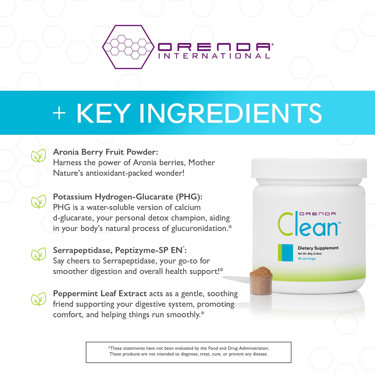 Orenda Clean - Peptizyme-SP EN, Aronia Berry, Aloe Vera and More for Digestive Support - Nutrient-Rich Supplement for Wellness - 80g, 16 Servings Orenda International Au supplements