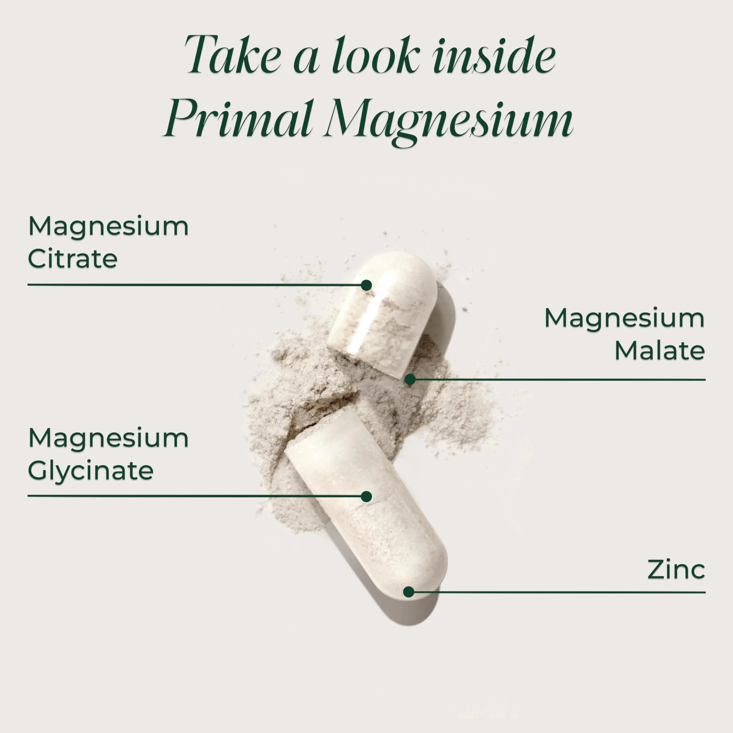 Magnesium Supplement Complex 310mg by Primal Harvest with Magnesium Glycinate, Citrate, Malate, and Zinc 120 Capsules Primal Harvest Au supplements