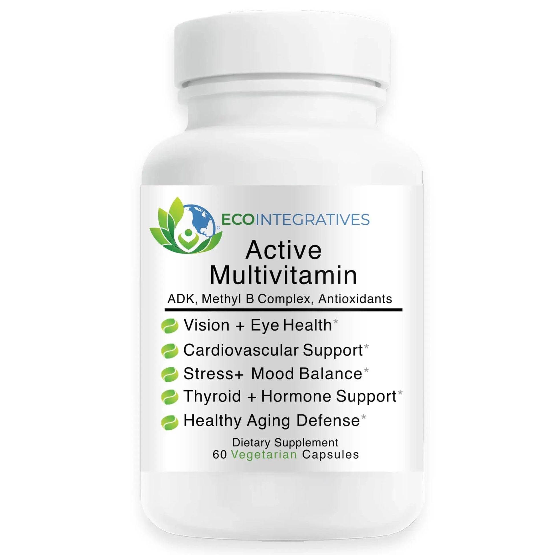 EcoIntegratives Active Multivitamin | ADK, Methyl B Complex, Antioxidants | Quatrefolic Folate, Methyl B12, P5P, Vitamin D3, K1/K2 | EcoIntegratives Au supplements