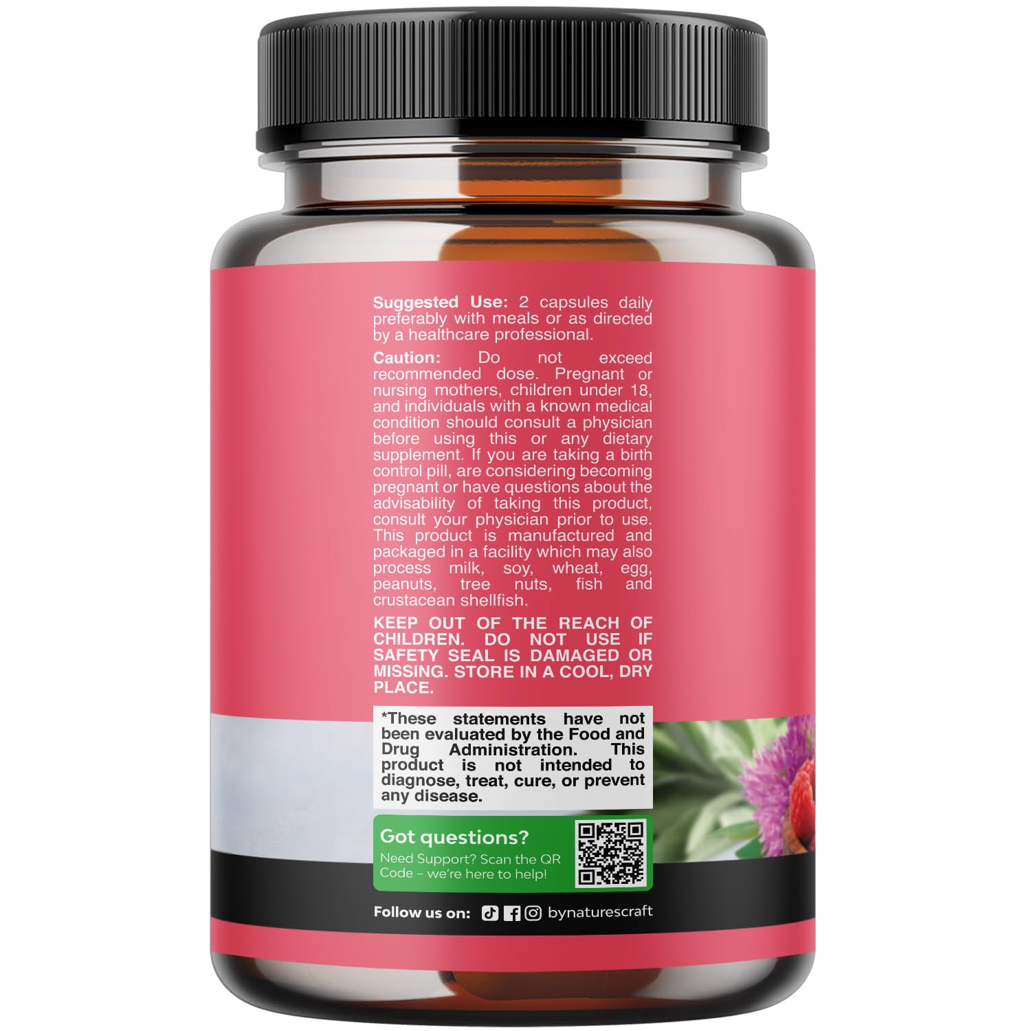 Complete Herbal Menopause Supplement for Women - Female Hormone Balance Capsules for Night Sweats Hot Flashes & Mood Swings with Dong Quai, Chaste Berry & Black Cohosh Root - 60 Count Natures Craft Au supplements
