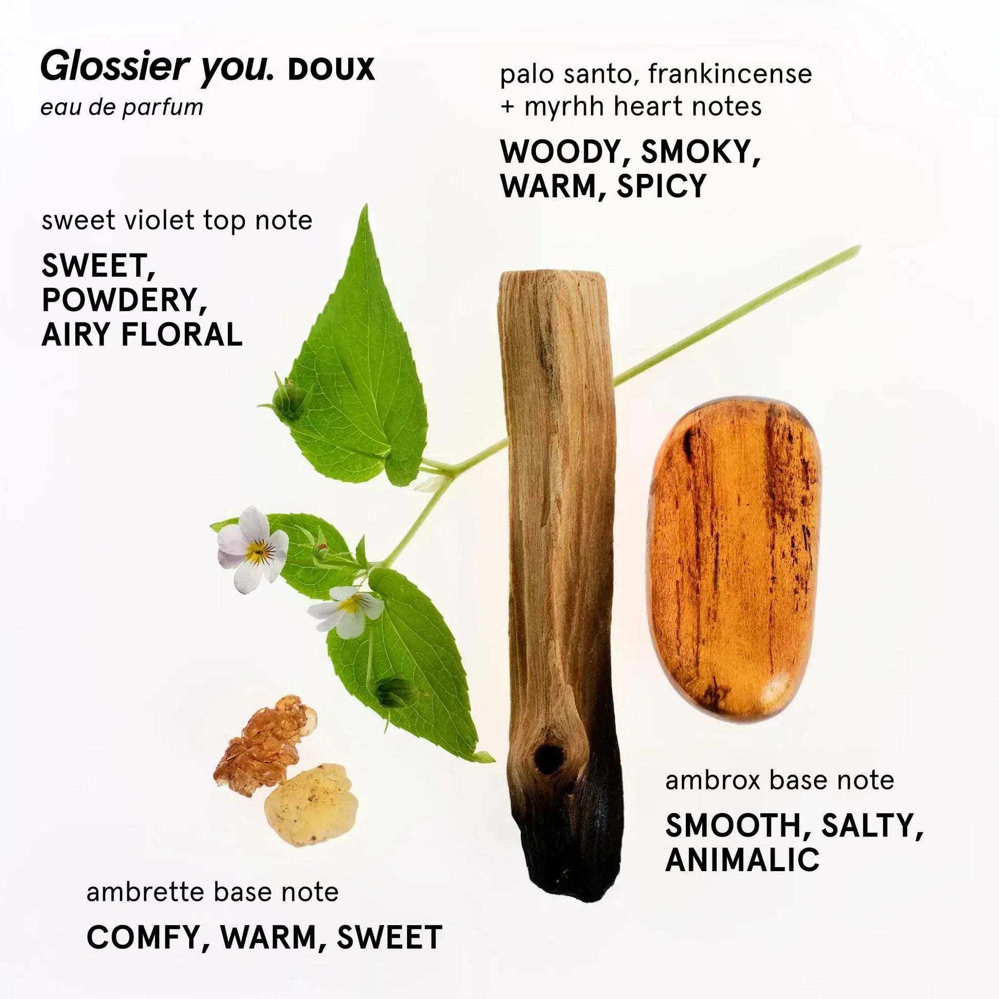 Glossier You Doux Eau de Parfum - Unisex Fragrance for Men & Women, Skin-Scent Enhancer Smells Different on Everyone - Earthy Woody Perfume with Sweet Violet, Palo Santo & Ambrox Base Notes, 100ml Glossier Au supplements