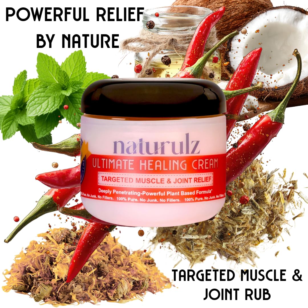 Naturulz Ultimate Healing (Medicated) Cream OTC 4 Ounce - Pain & Arthritis Topical for Sore Lower Back, Neck, Shoulders, and Muscles. All-Natural Formula with Medication Strength Capsaicin. Naturulz Au supplements