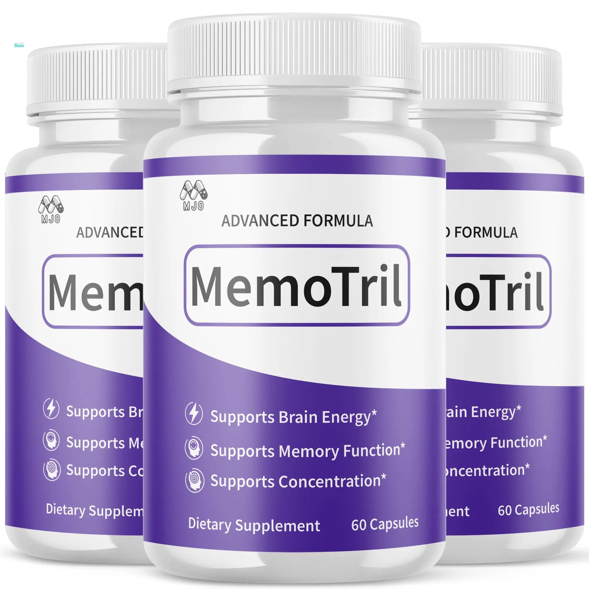 (3 Pack) Memotril Capsules, Official Memo Tril Supplement Pills with All Natural Ingredients, Advanced Memotril for Brain Health & Wellness Support with Premium Vitamins for Women & Men (180 Capsules) MJO Au supplements