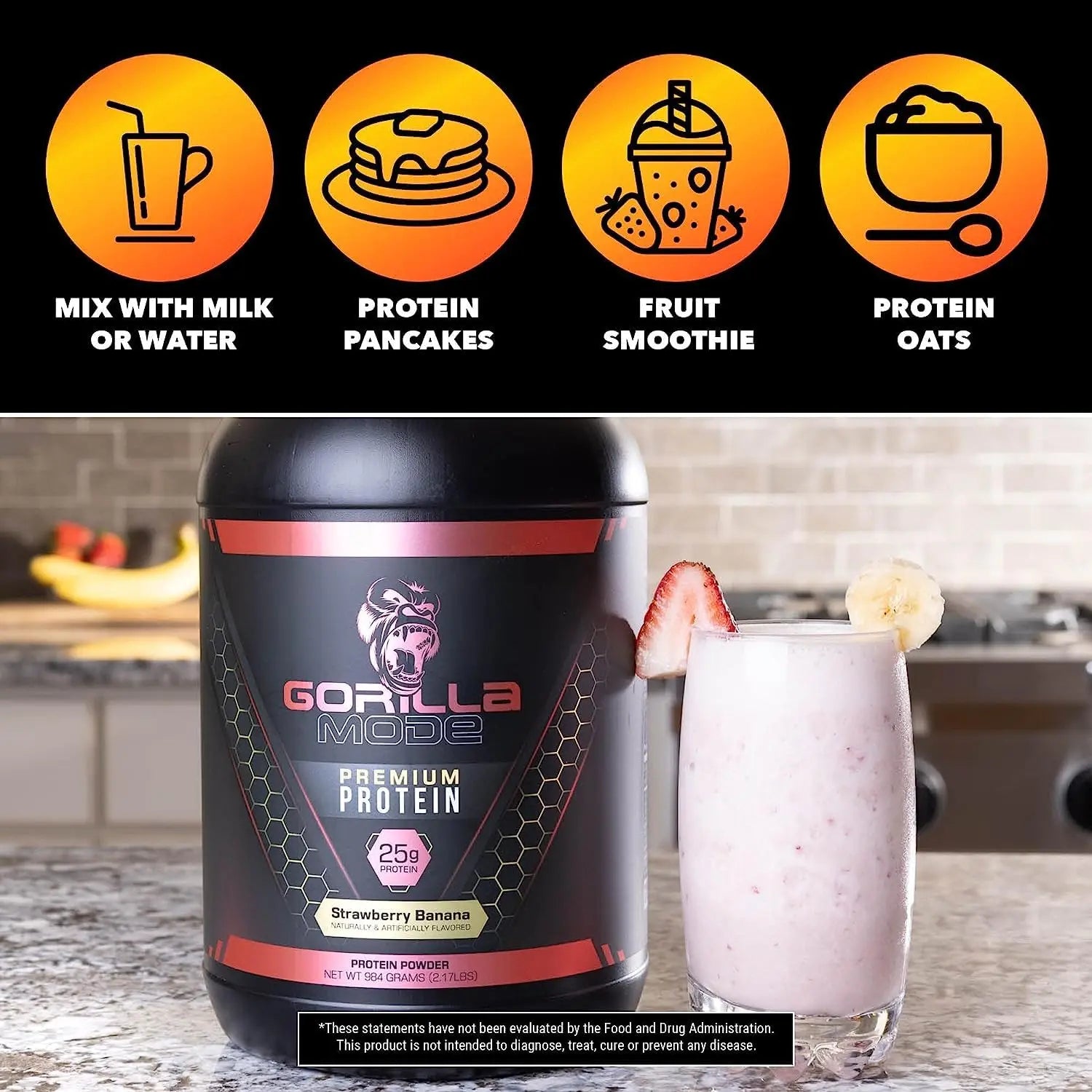 Gorilla Mode Premium Whey Protein - Cinnamon Churro / 25 Grams of Whey Protein Isolate Gorilla Mind Au supplements
