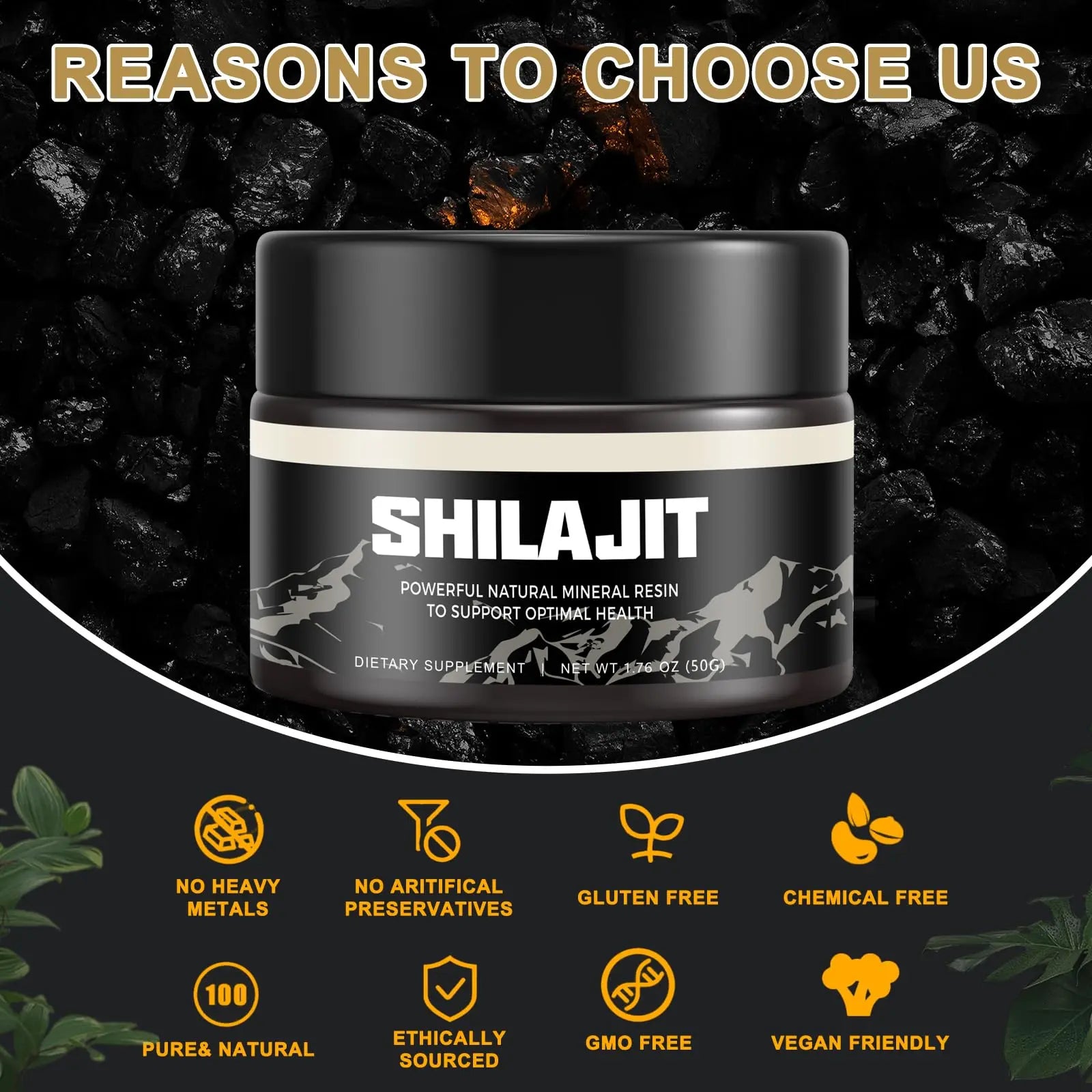 Shilajit Pure Himalayan Organic Shilajit Resin - Gold Grade 100% Shilajit Supplement Scarremover Au supplements