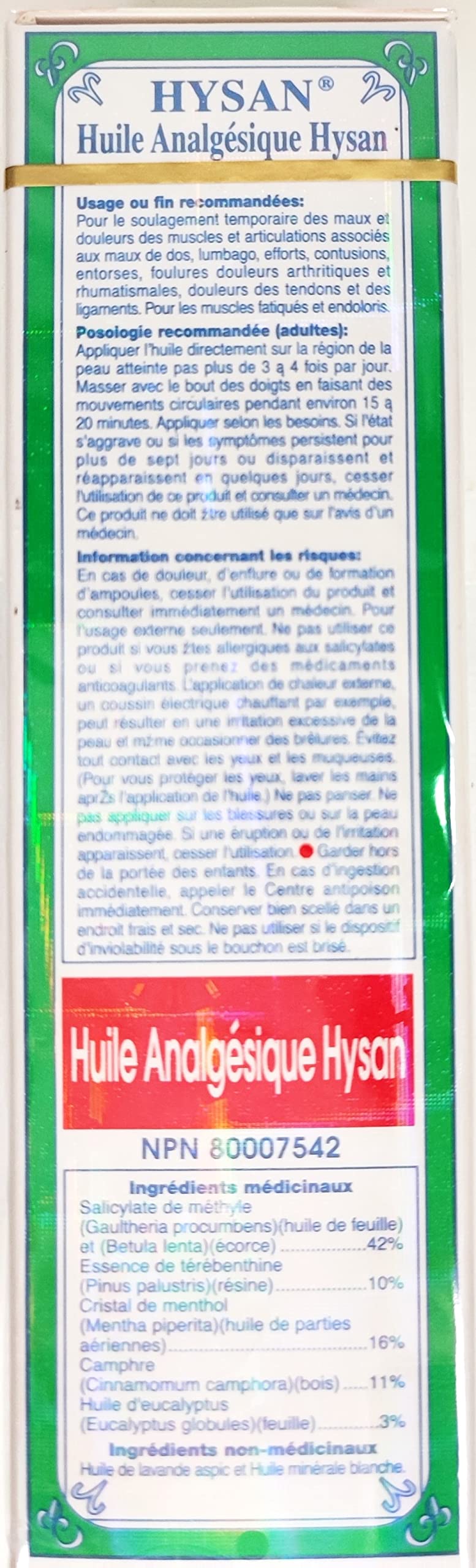 Hysan Pain Reliever Oil Y Hysan Au supplements