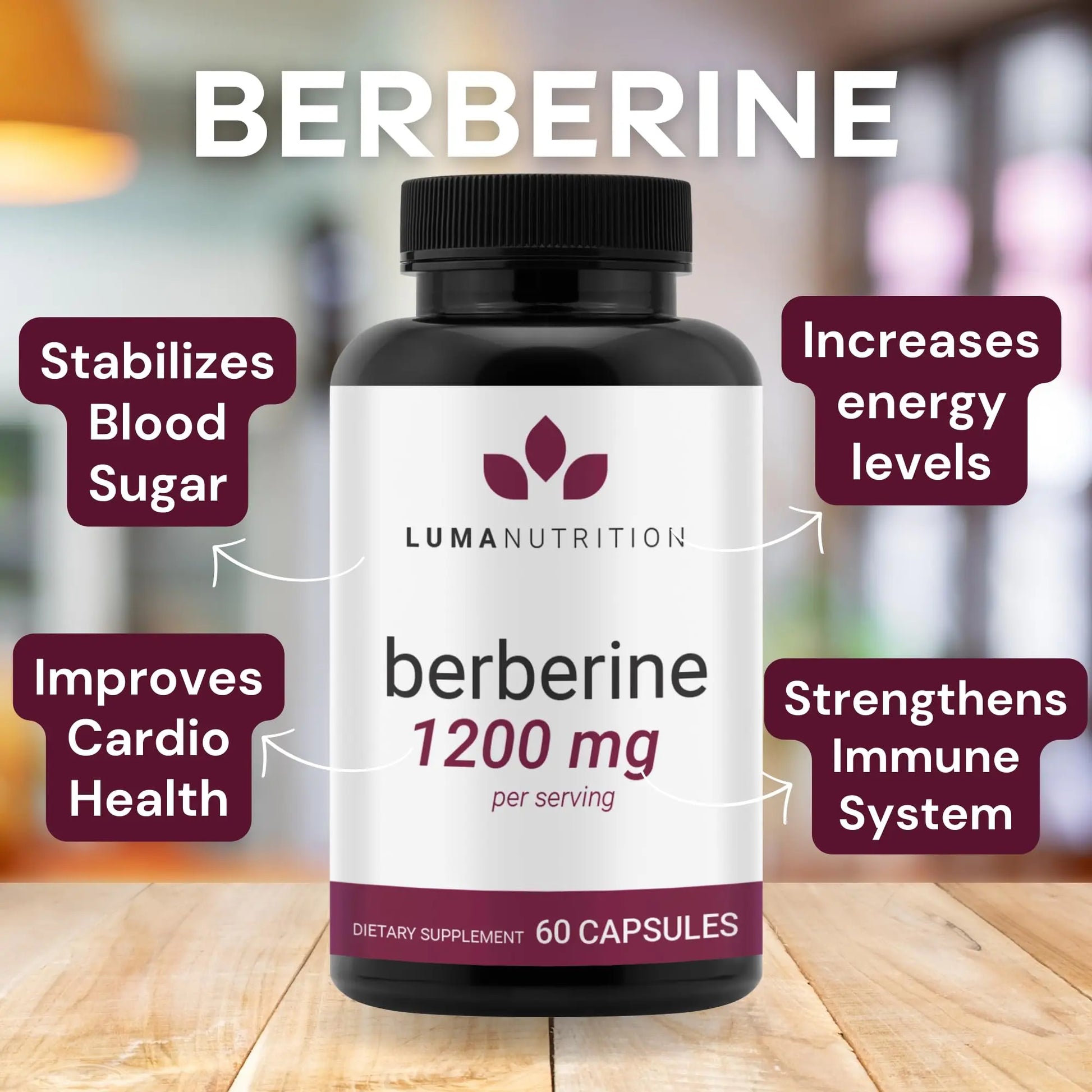 Luma Nutrition Berberine Supplement - Berberine 1200mg Per Serving - Berberine HCI Luma Nutrition Au supplements