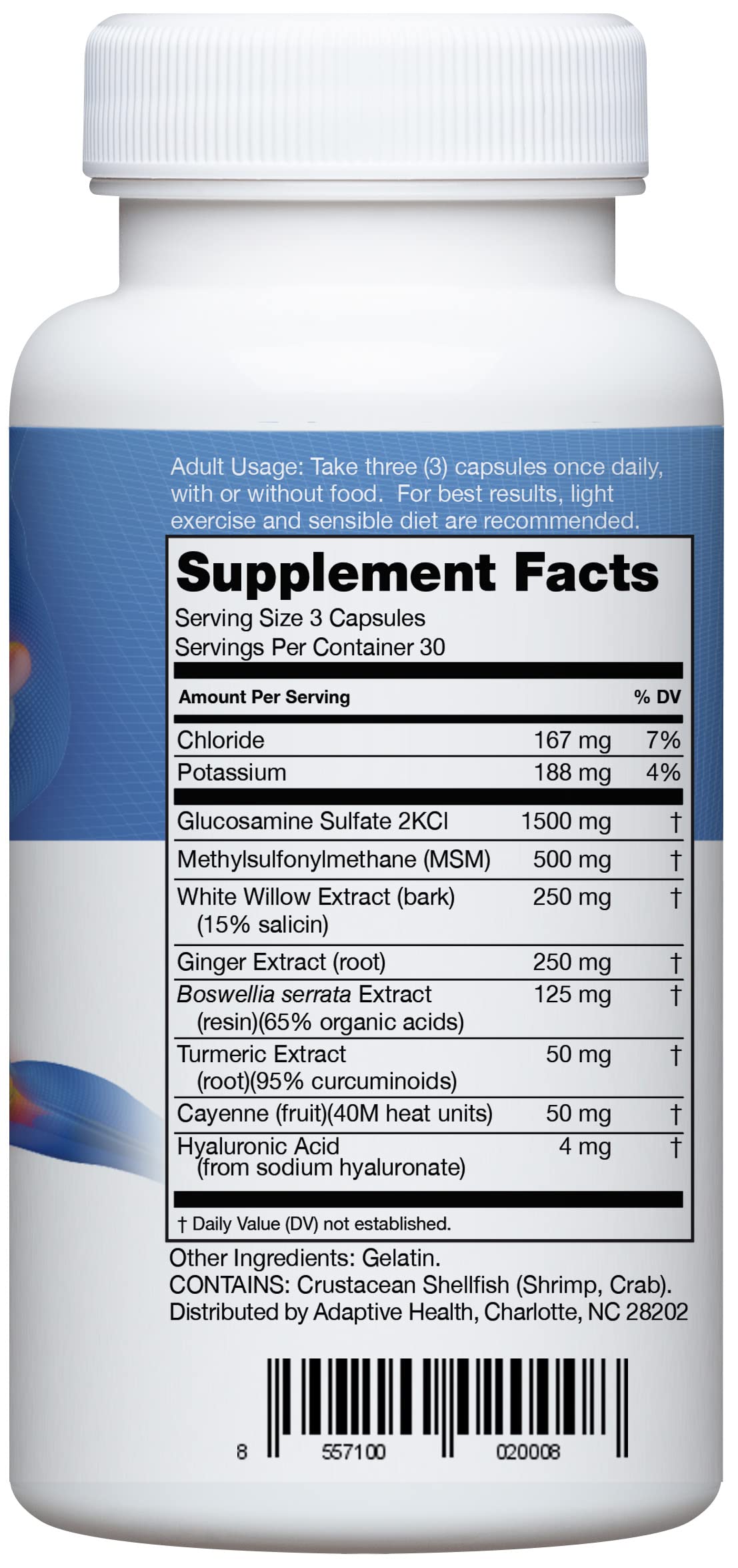 Instaflex Joint Support Supplement for Men and Women - Glucosamine, MSM, White Willow, Turmeric, Ginger, Cayenne, Hyaluronic Acid - 180 Capsules Instaflex Au supplements
