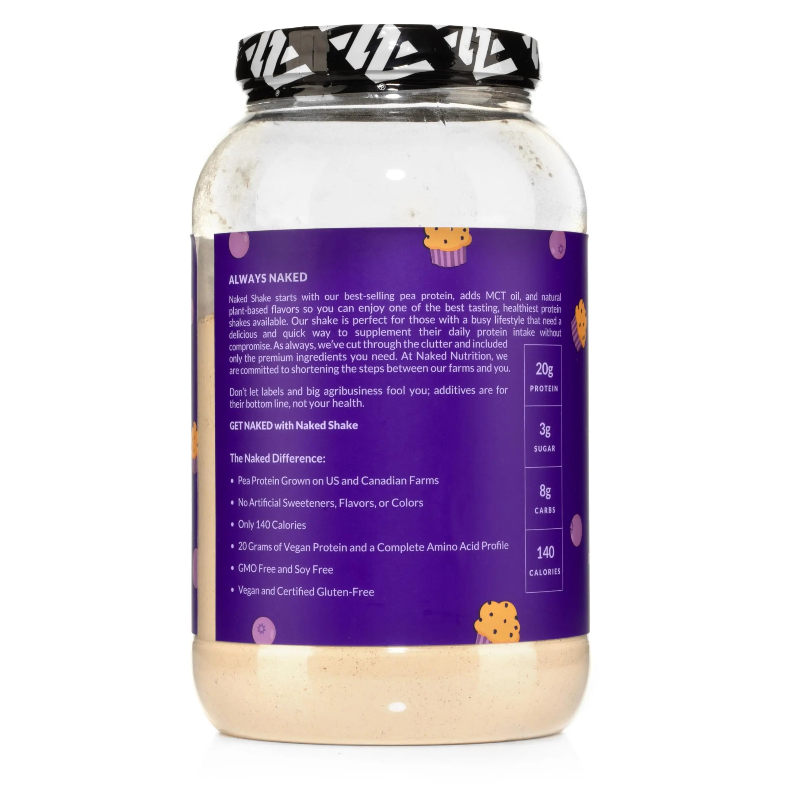Naked Shake - Blueberry Muffin Protein Powder - Flavored Plant Based Protein Naked Nutrition Au supplements