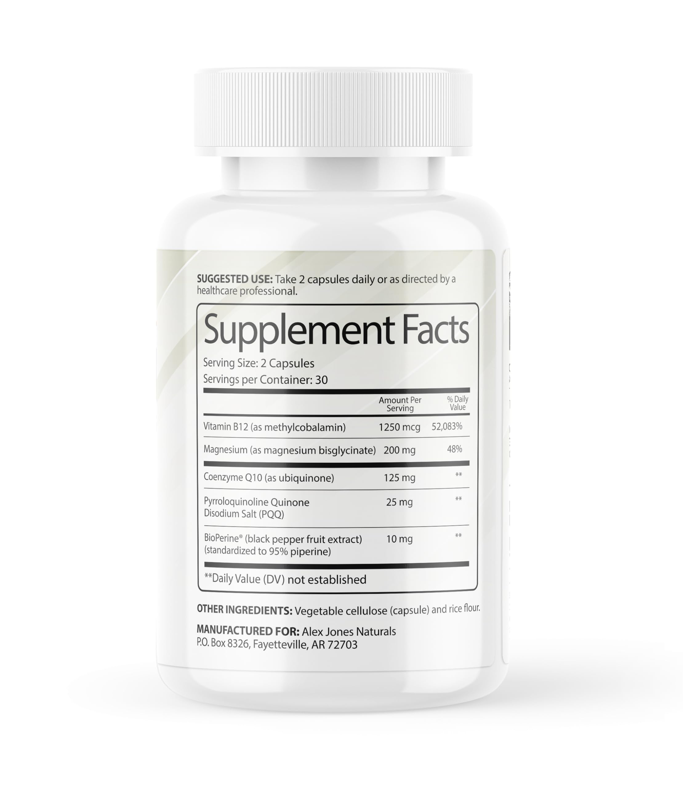 Alex Jones Naturals Methyl Drive Vitamin B Methylated Complex Formula – Mitochondrial Support Supplement w/ CoQ10, PQQ Supplement, Magnesium, B Methylated Complex & BioPerine – 60 Capsules Alex Jones Naturals Au supplements