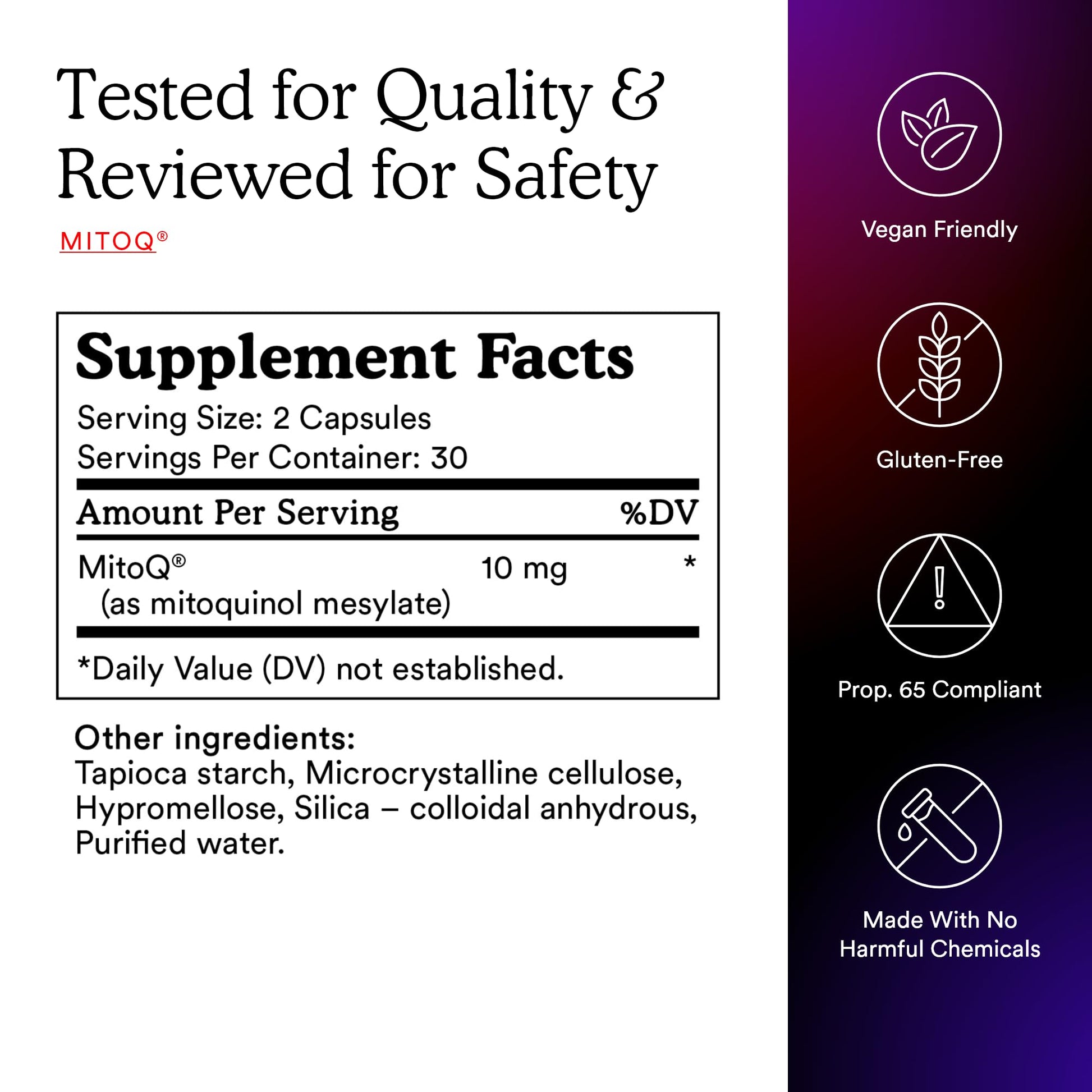 MitoQ Pure Advanced Mitochondria Supplement Superior Bioavailability to CoQ10 | Reduces Free Radical Damage for Healthy Aging, Metabolism, Heart Health, Energy, Strength & Mobility MitoQ Au supplements