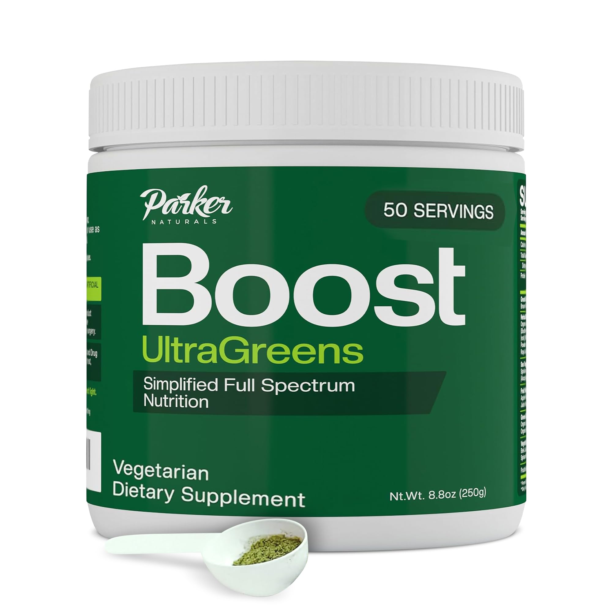 Boost UltraGreens Super Greens Powder - Organic Spirulina, Grasses & Antioxidants | Premium Superfood for Daily Energy | Detox & Whole-Body Wellness - 50 Servings Parker Naturals Au supplements