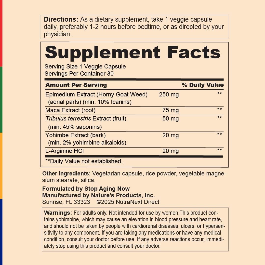 Stop Aging Now - Dynamic Man - Complex Supplement - 30 Vegetarian Capsules Stop Aging Now Au supplements