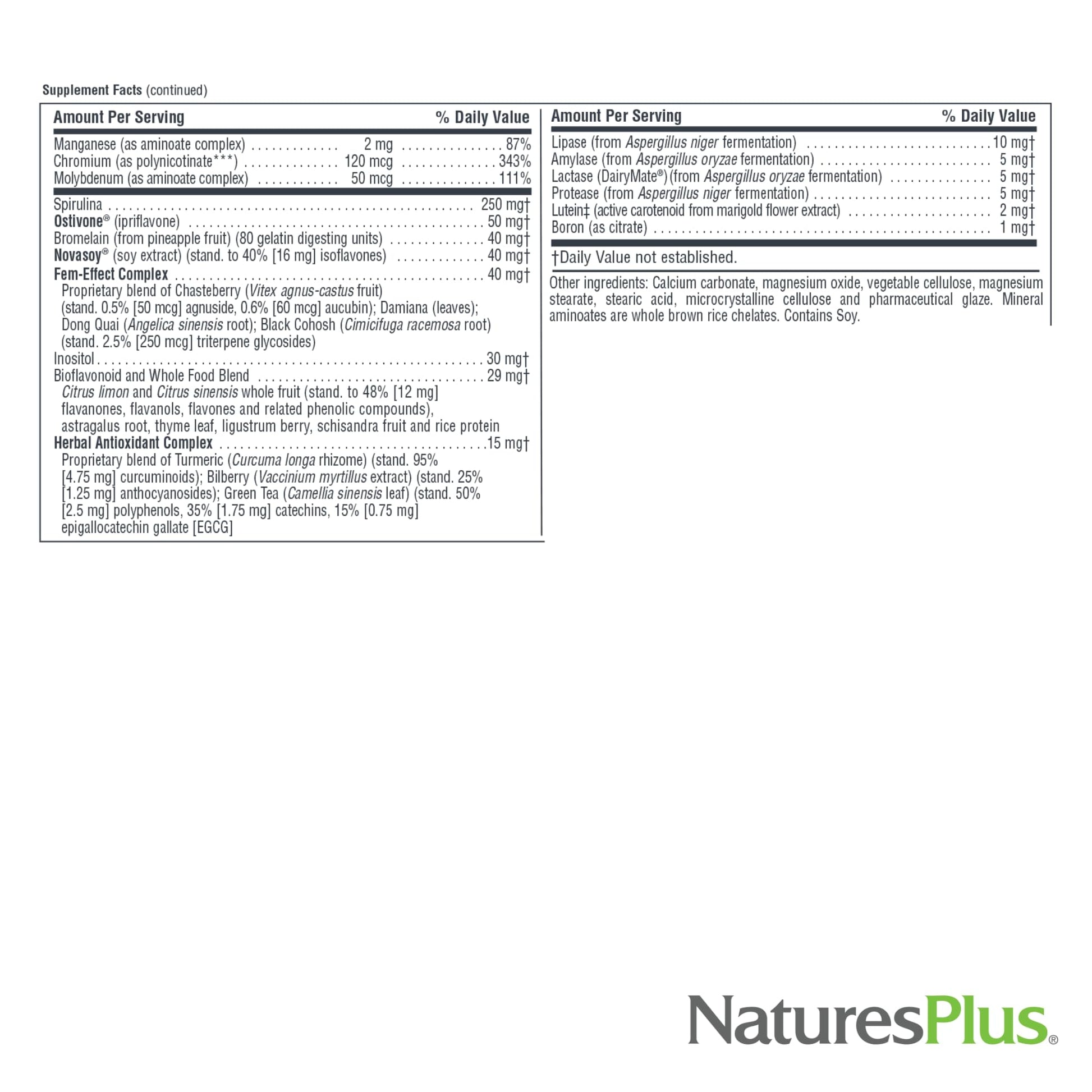 NaturesPlus Source of Life Women - 60 Tablets - Multivitamin & Mineral Supplement - with Iron, Calcium, Folate & Lutein - Gluten Free, Vegetarian - 30 Servings NaturesPlus Au supplements