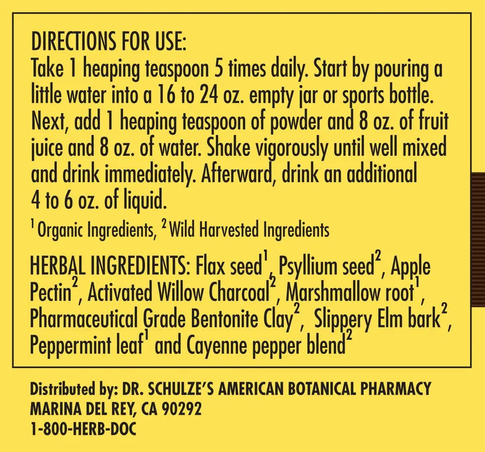 Dr. Schulze’s | Intestinal Formula #2 | Herbal Colon Cleanse Formula | Natural Detox Powder Dr. Schulze's Au supplements