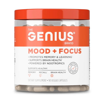 The Genius Brand Mood + Focus Nootropic – 400mg Organic Lion’s Mane, Alpha GPC & Citicoline – Memory & Focus Supplement – 30 Servings The Genius Brand Au supplements