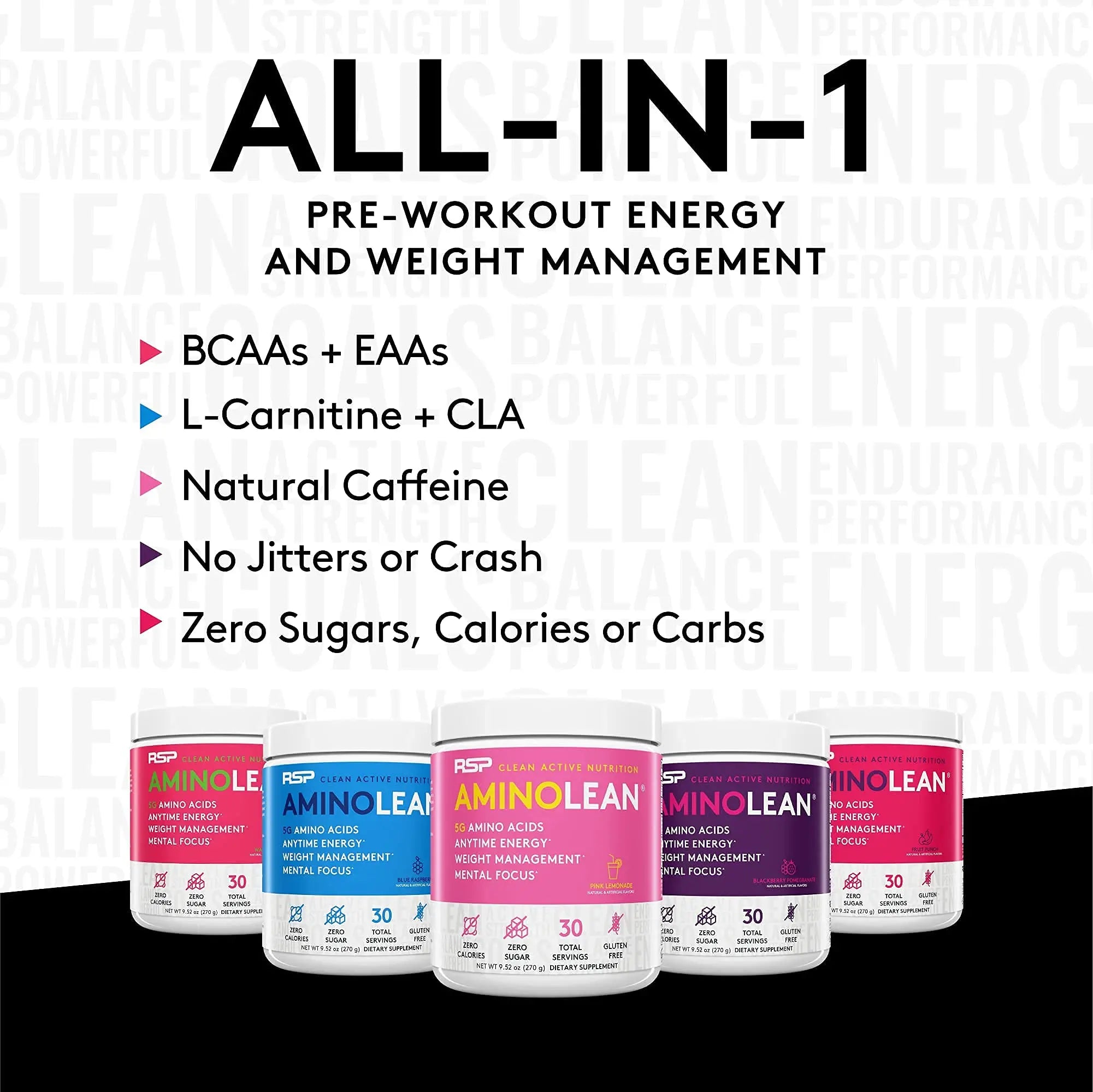 RSP NUTRITION AminoLean Pre Workout Energy (Blue Raspberry 30 Servings) with AminoLean RSP NUTRITION Au supplements