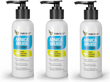Pure Relief Arnica Bruise Relief Lotion for Bruising, Swelling, & Discoloration On Skin, Natural Skin Care Arnica Bruise Homeopathic Topical Bruise Cream W/Aloe Vera & Collagen, 4 Fl Oz (Pack of 3) Pure Relief Au supplements