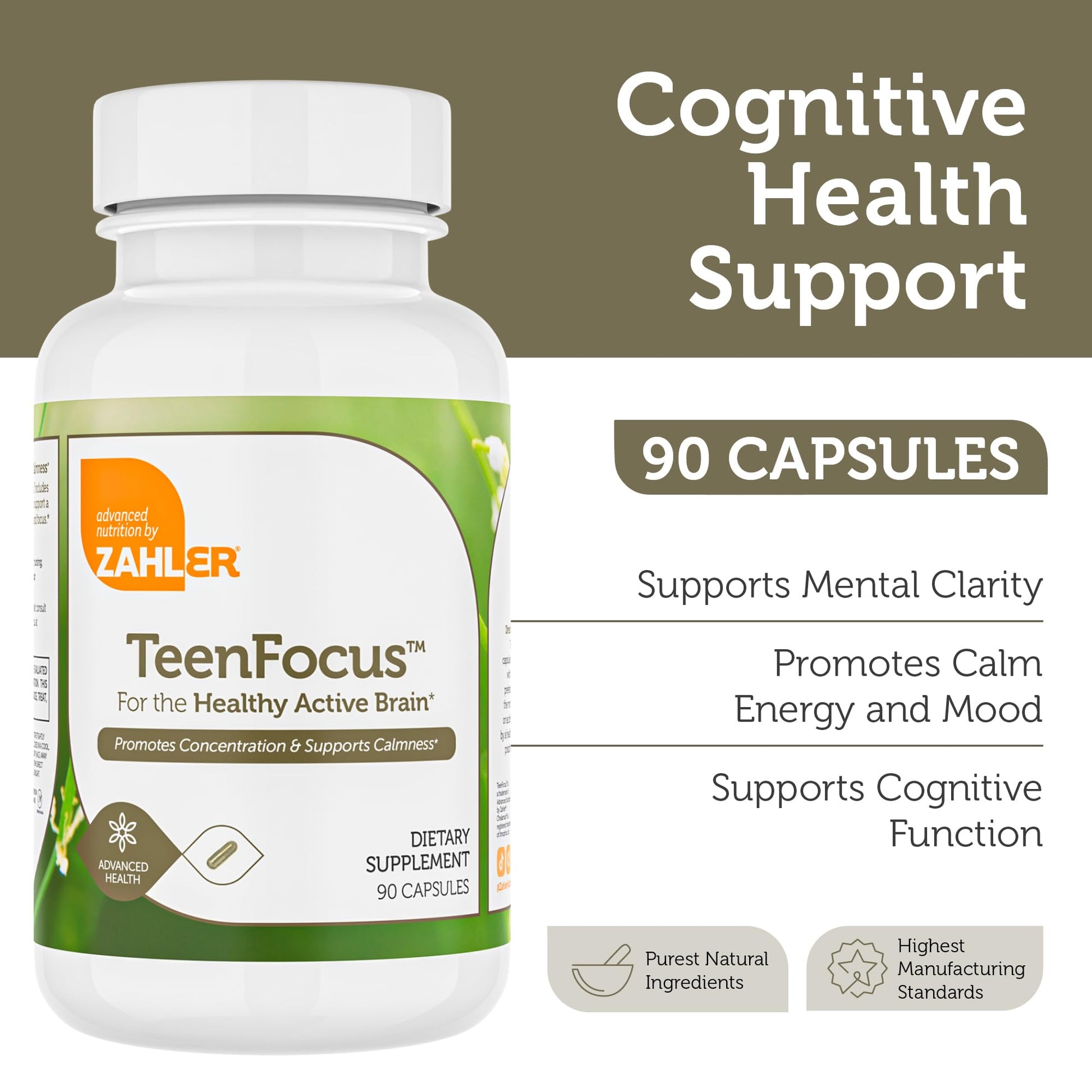 Zahler TeenFocus, Advanced Formula for Improved Focus & Concentration, Certified Kosher, 90 Capsules Zahler Au supplements