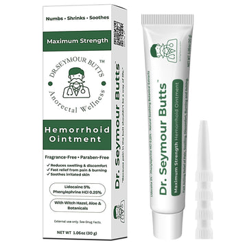 Dr. Seymour Butts Hemorrhoid Ointment – Lidocaine 5% Pain Relief for Burning, Itching & Irritation | External Hemorrhoid Care with Witch Hazel, Aloe & Botanical Support Dr. Seymour Butts Au supplements