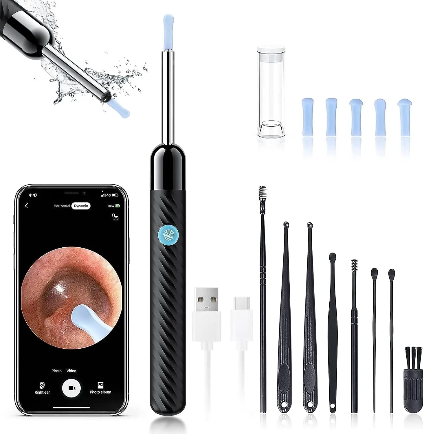Ear Wax Removal - Earwax Remover Tool with 8 Pcs Ear Set - (Grey) LEIPUT Au supplements