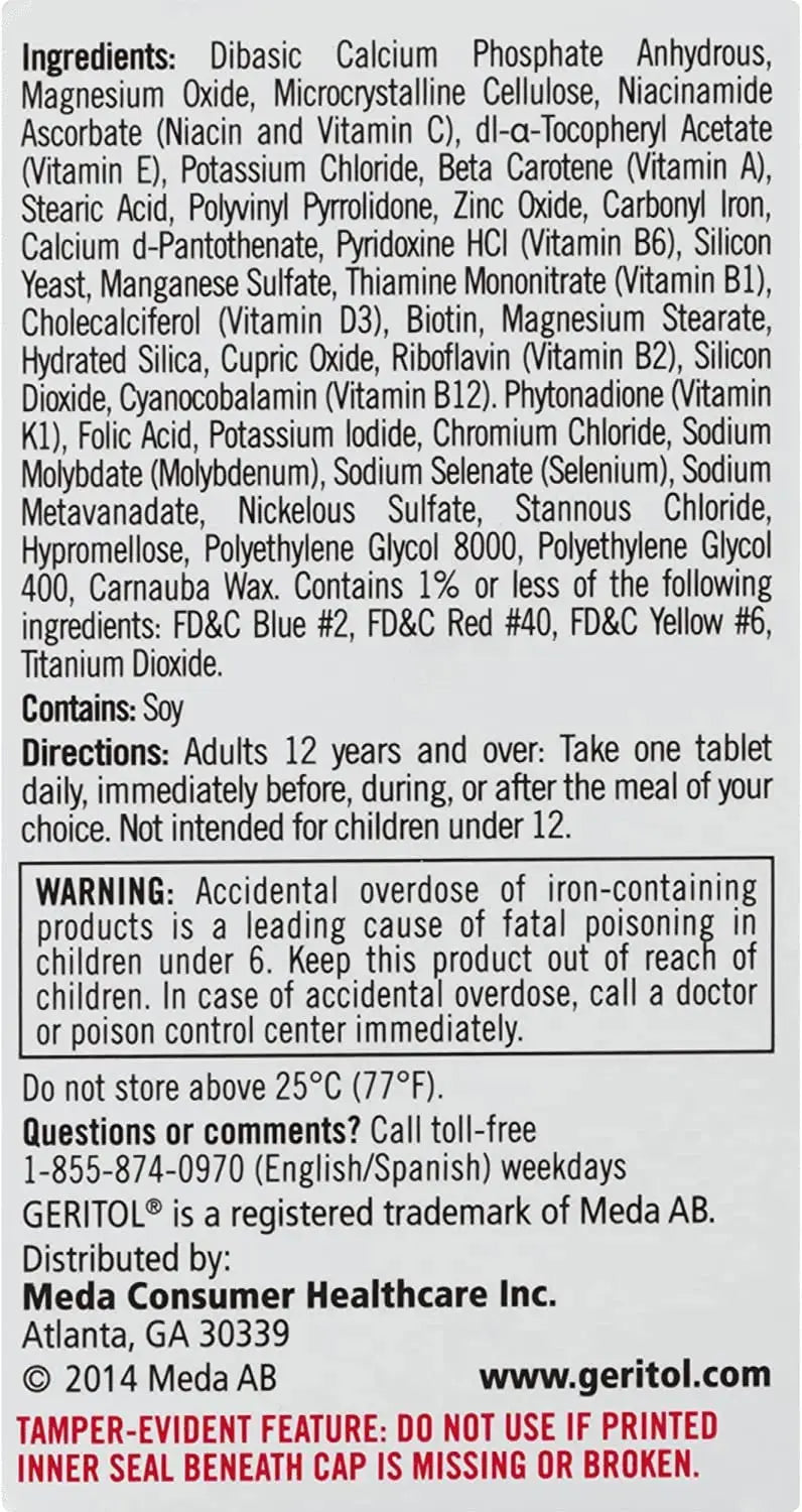 Geritol Complete Tablets 100 Tablets Geritol Au supplements