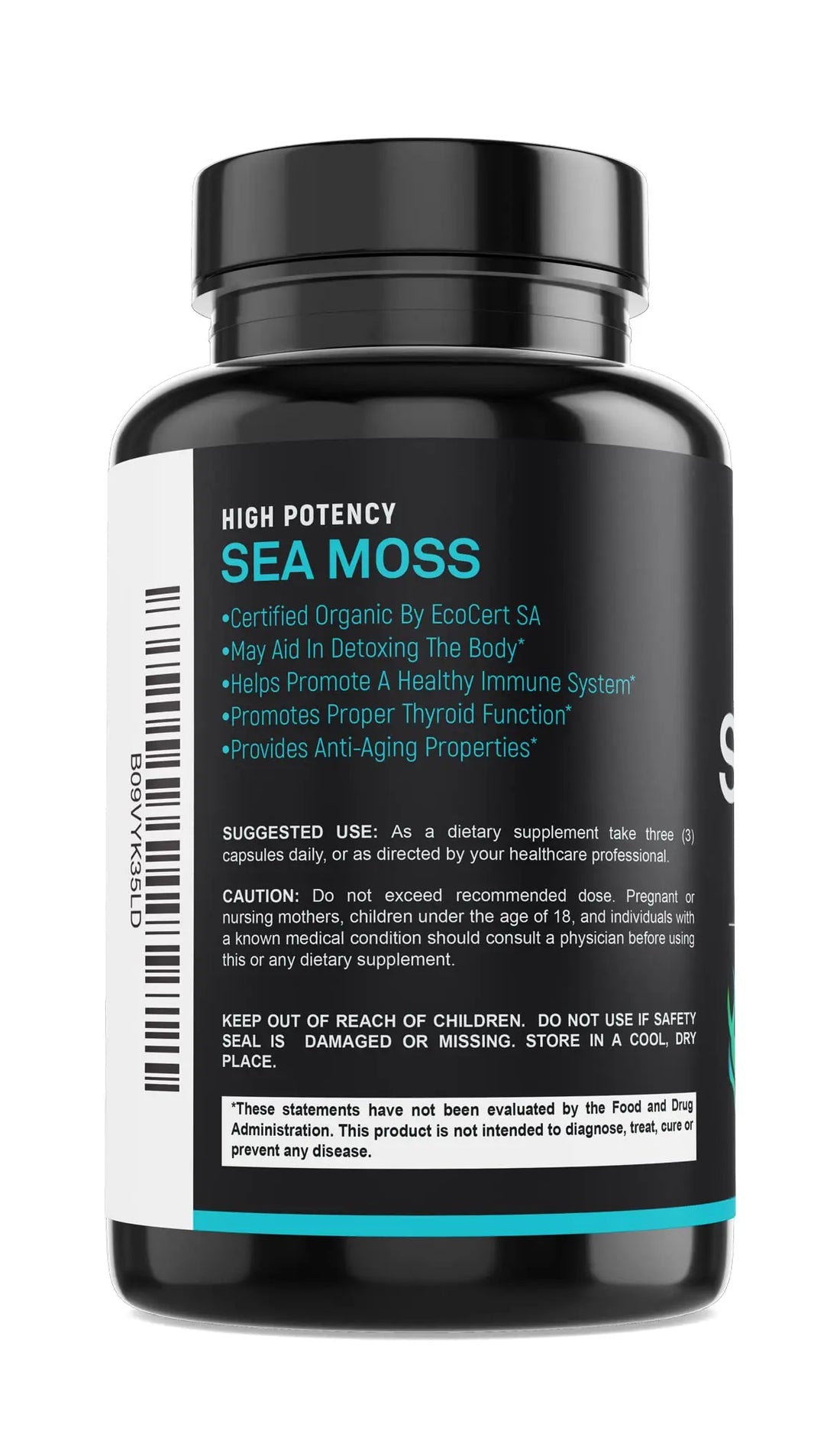 Certified Organic Sea Moss Capsules 2250mg Wildcrafted Irish Sea Moss Burdock Root SPARTIS Au supplements