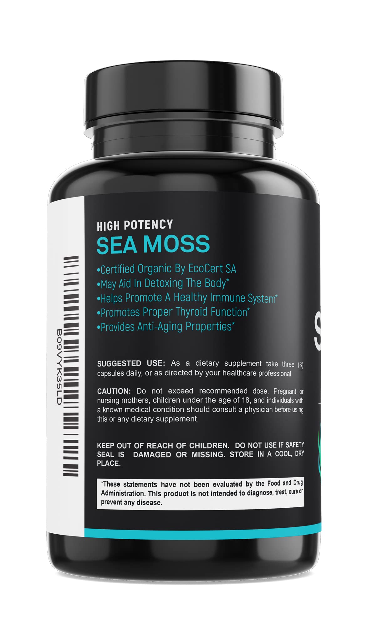 Certified Organic Sea Moss Capsules 2250mg Wildcrafted Irish Sea Moss Burdock Root SPARTIS Au supplements