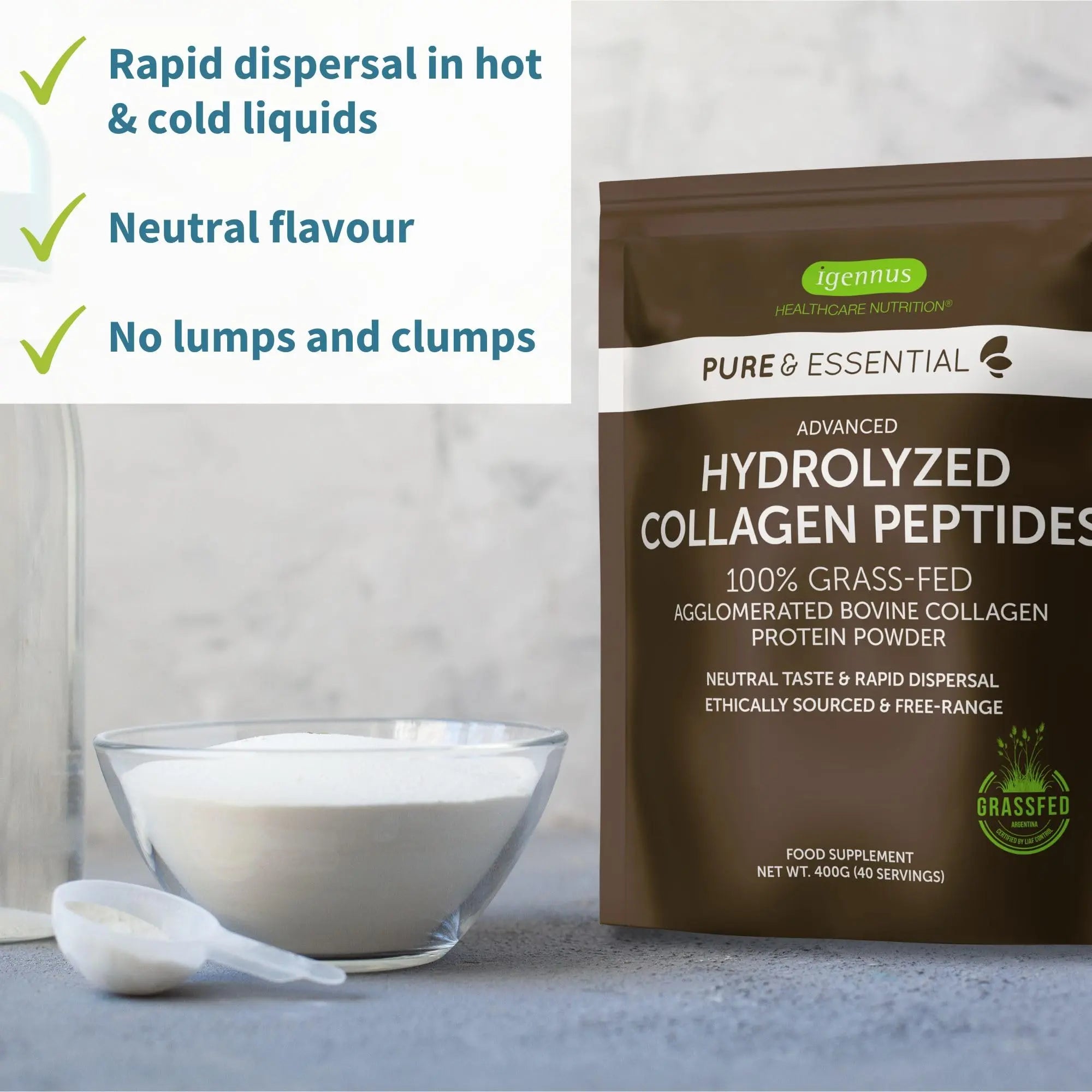 Advanced Hydrolysed Collagen Peptides, 100% Grass Fed & Ethically Sourced Igennus Healthcare Nutrition Au supplements